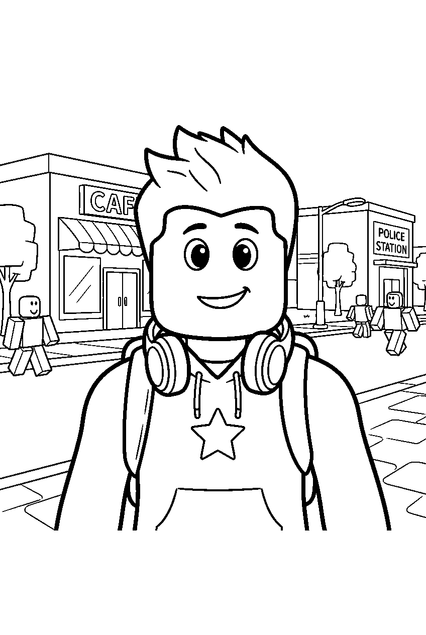 roblox characters in roleplay town line art