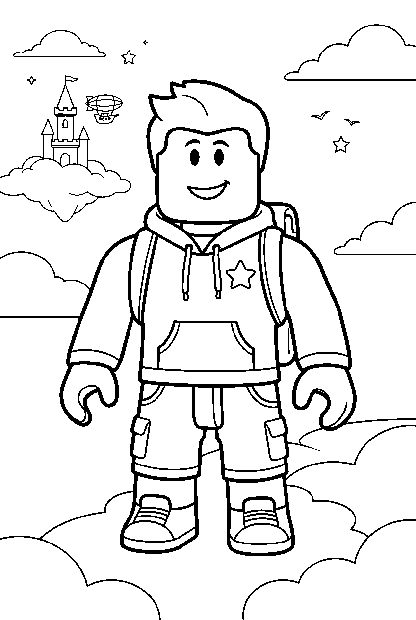 roblox characters in sky kingdom line art