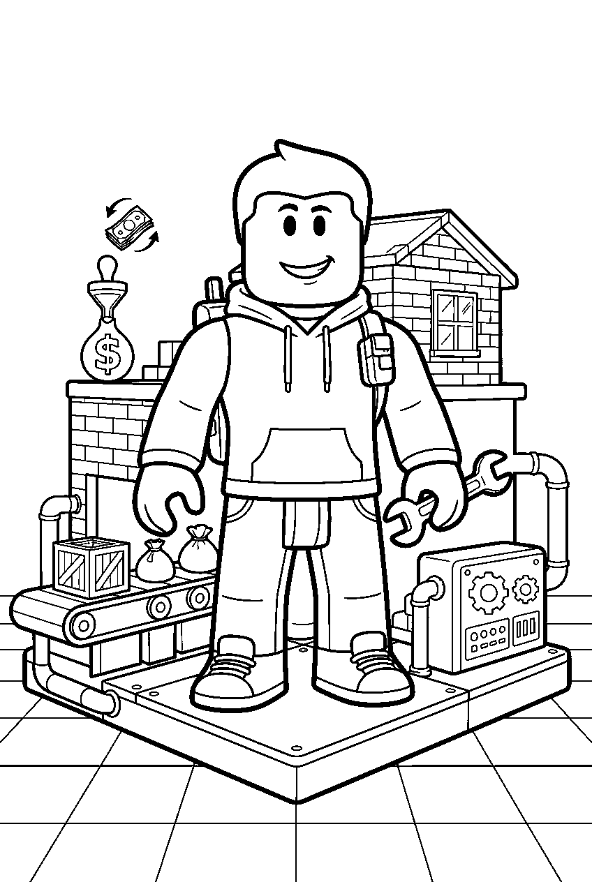 roblox characters in tycoon base line art