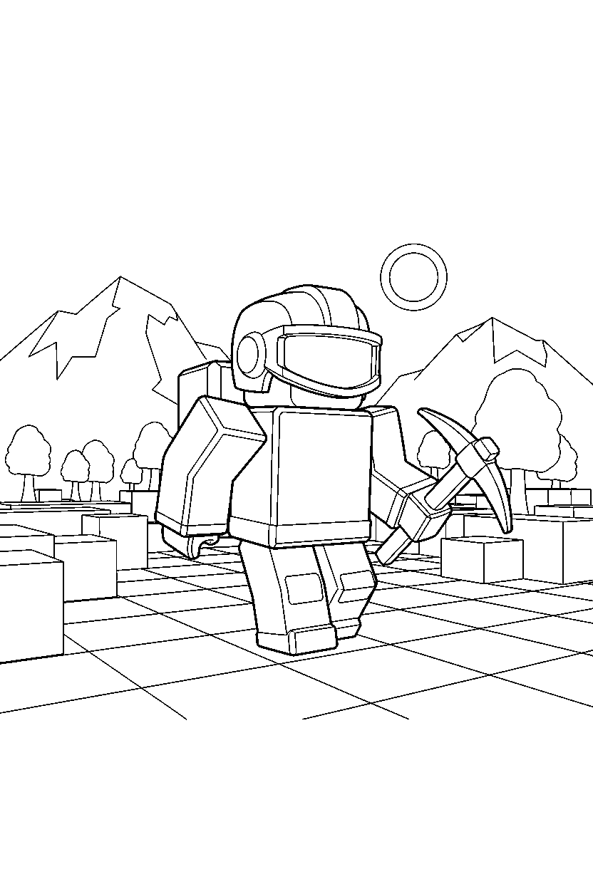 roblox cube explorer walking in a block world line art