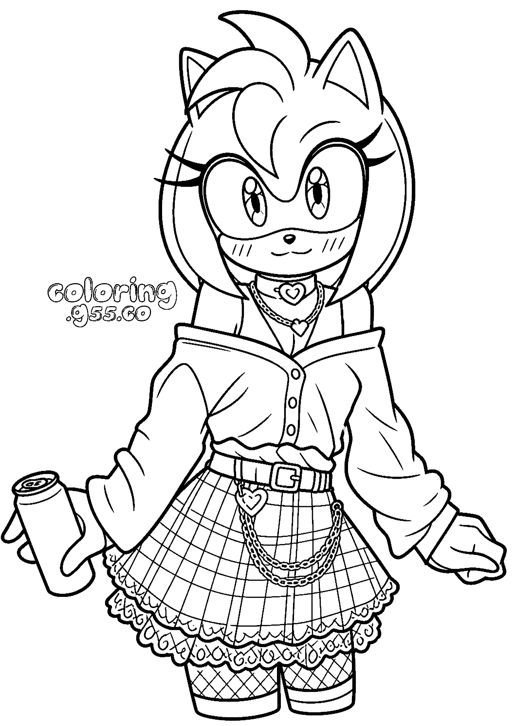 amy rose aesthetic fashion sonic the hedgehog line art