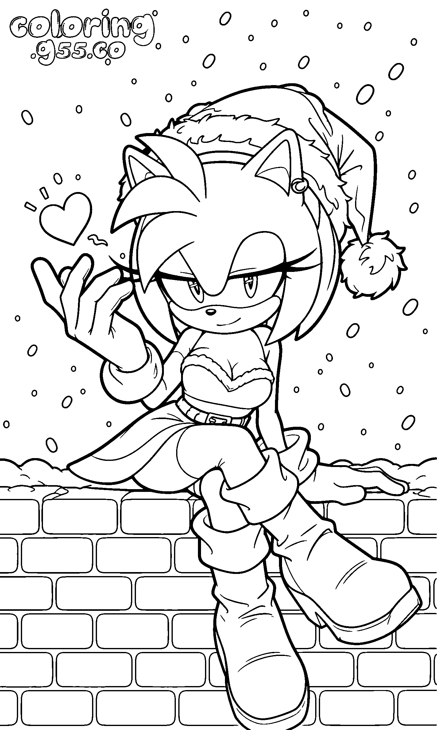 christmas amy rose sonic line art christmas amy rose sonic line art