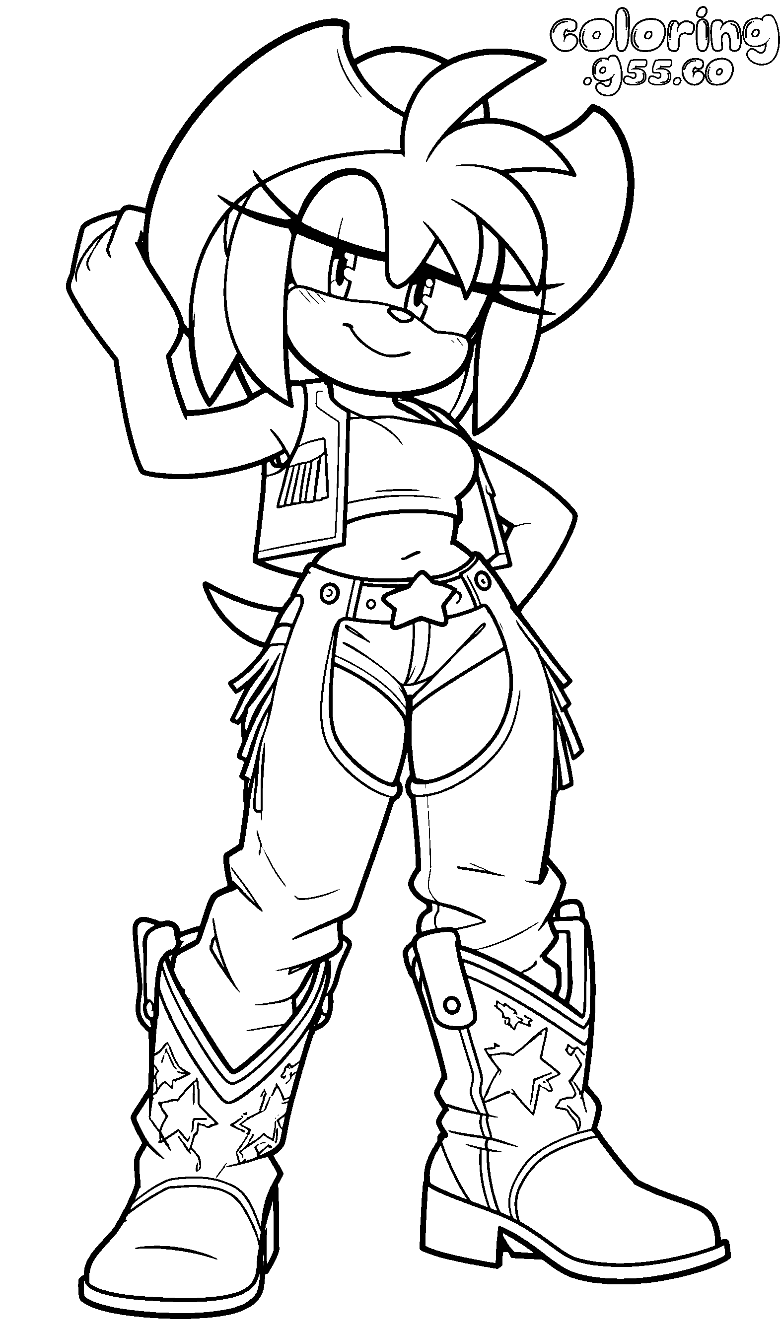 cowgirl amy rose sonic line art
