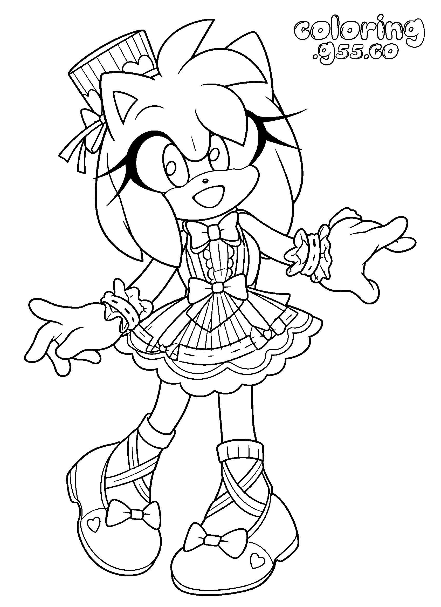 cute circus amy rose sonic line art