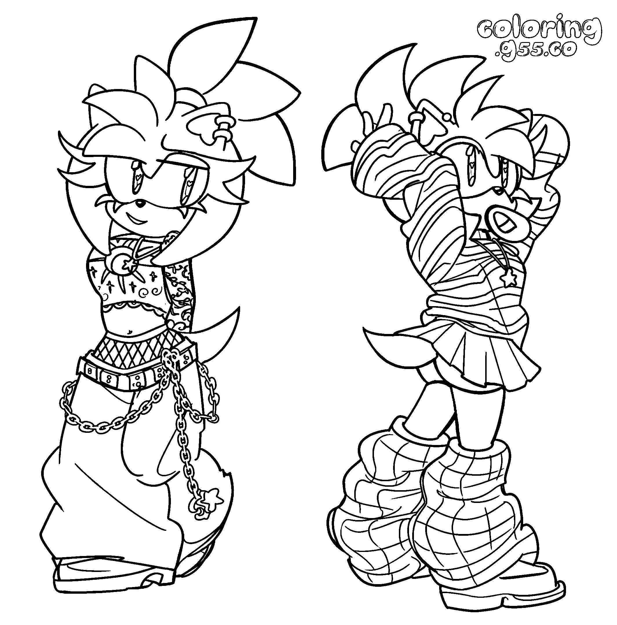 gothic amy rose sonic line art