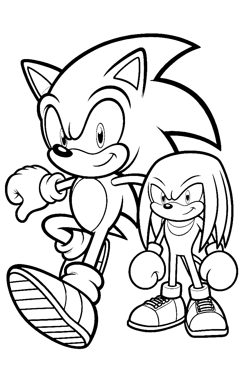 sonic knuckles best friends adventure line art