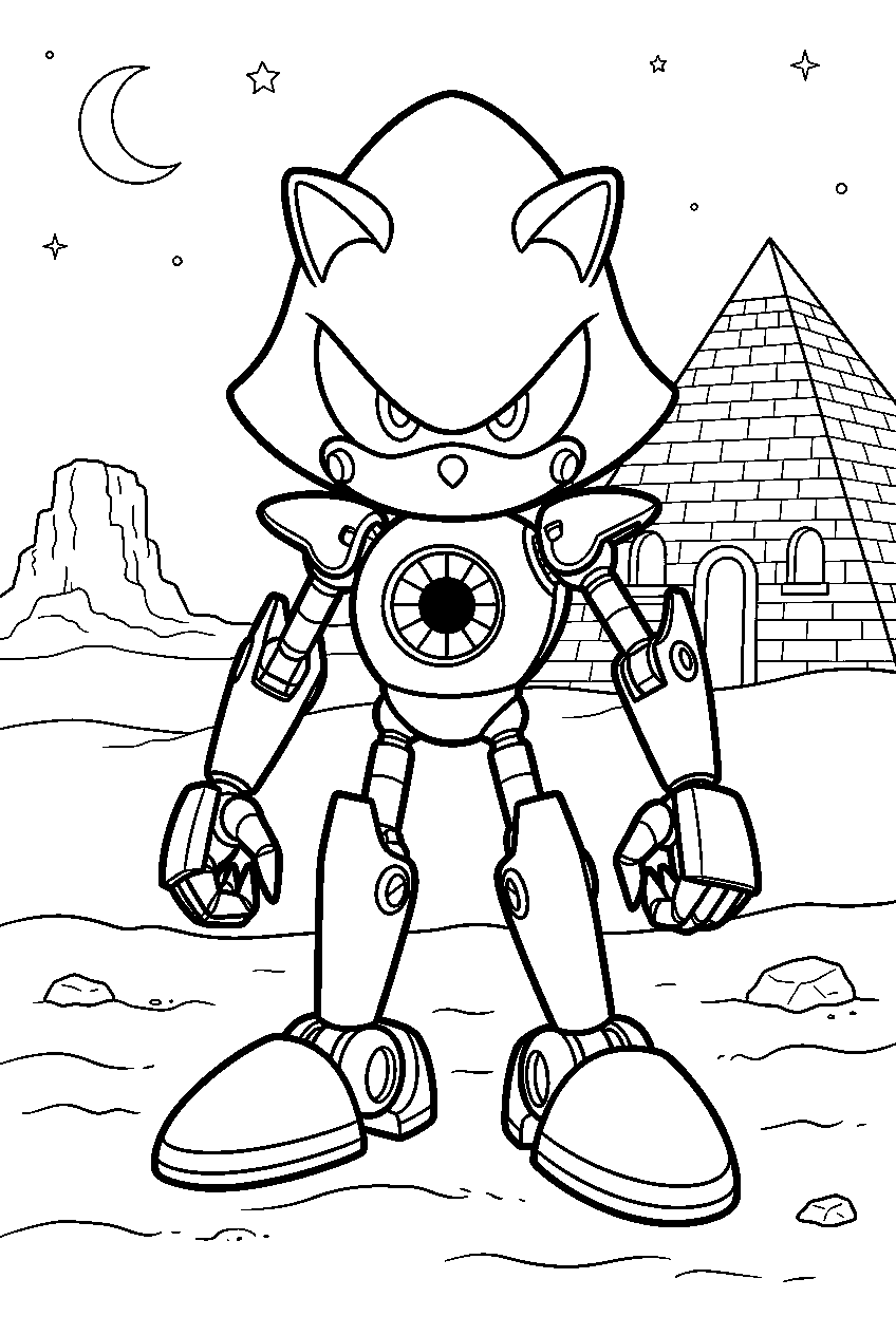 metal sonic in sandopolis zone line art