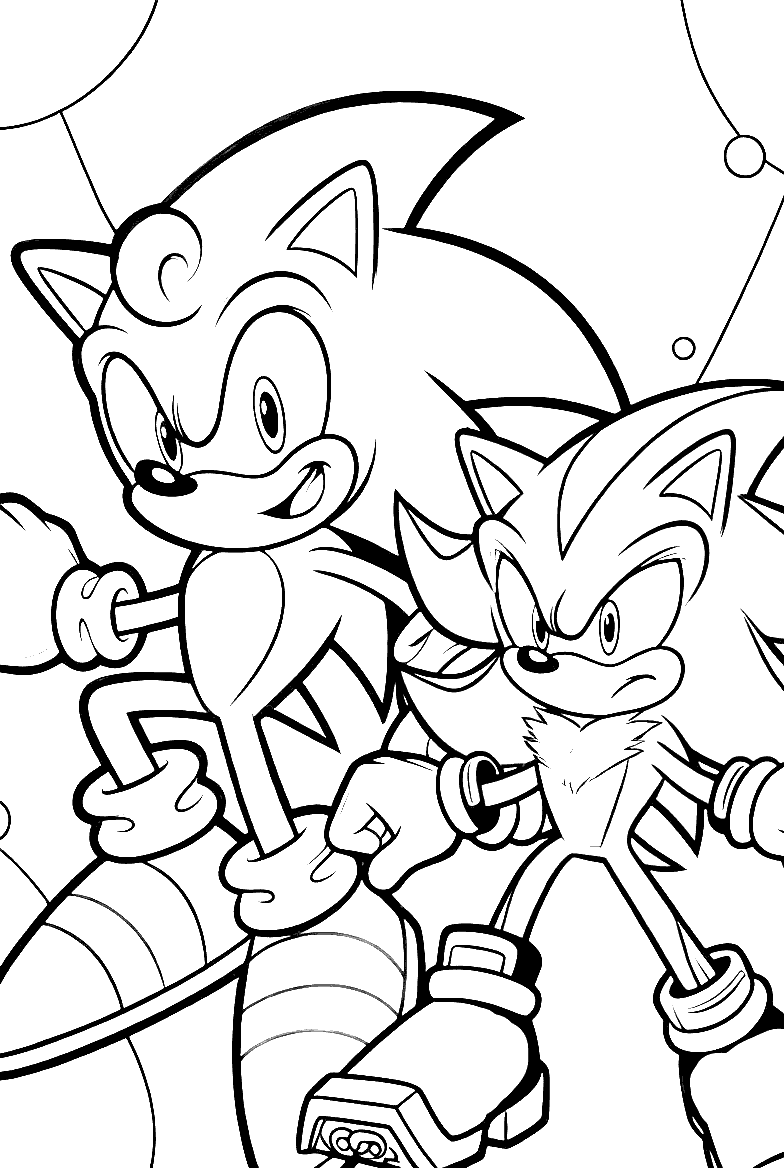 sonic shadow rivalry dynamic line art