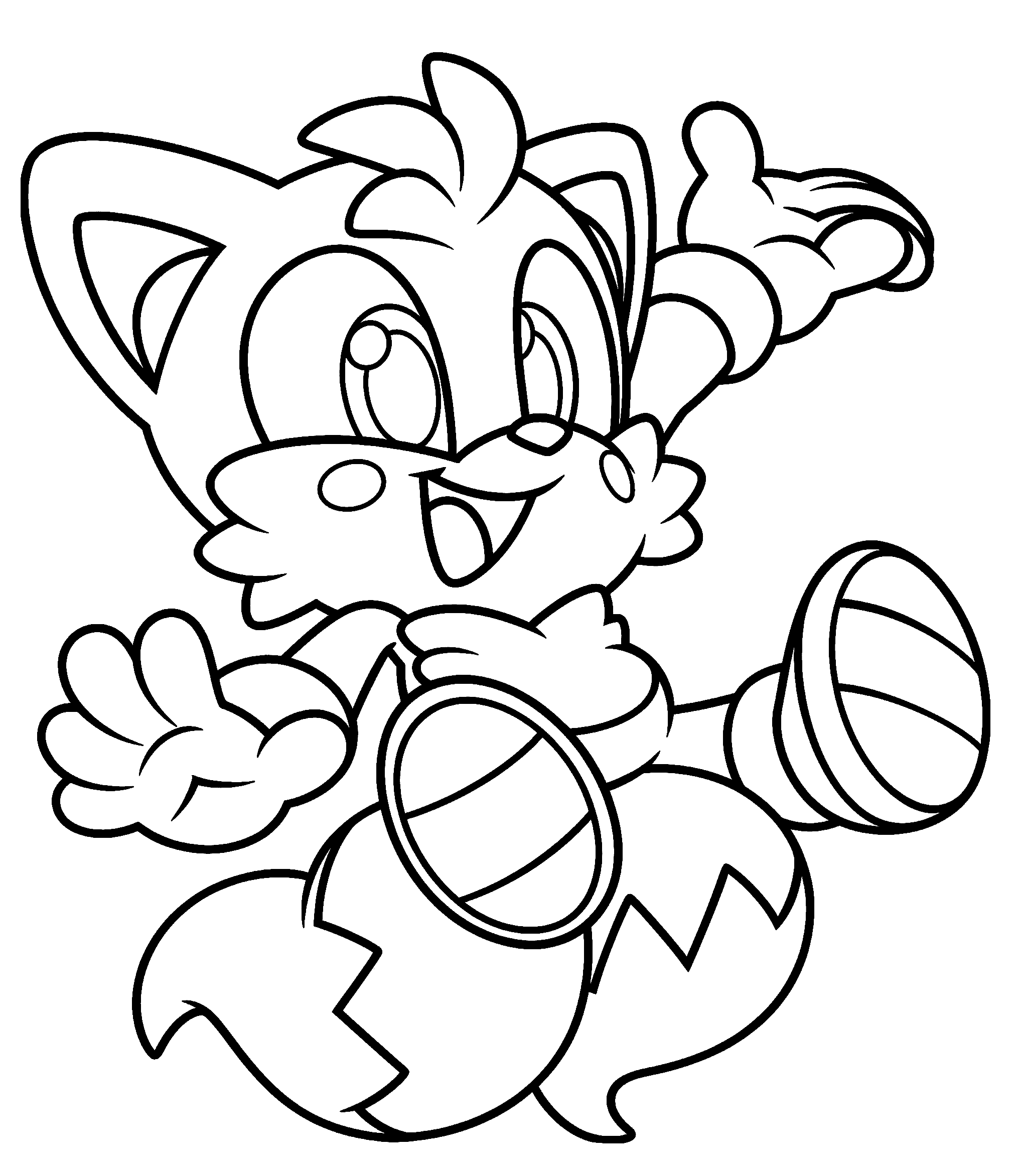 sonic the hedgehog tails chibi line art