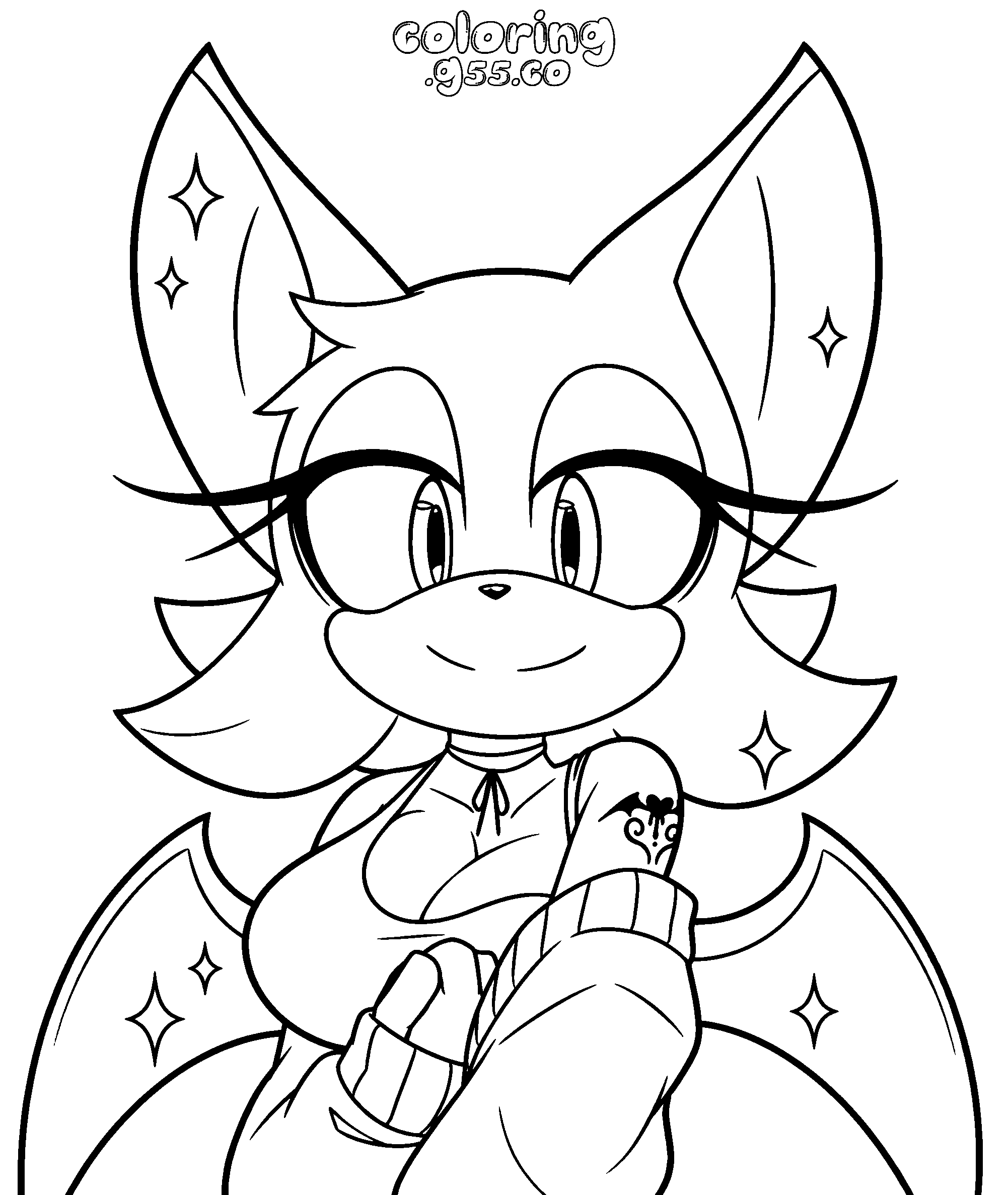 cute rouge the bat sweater sonic line art