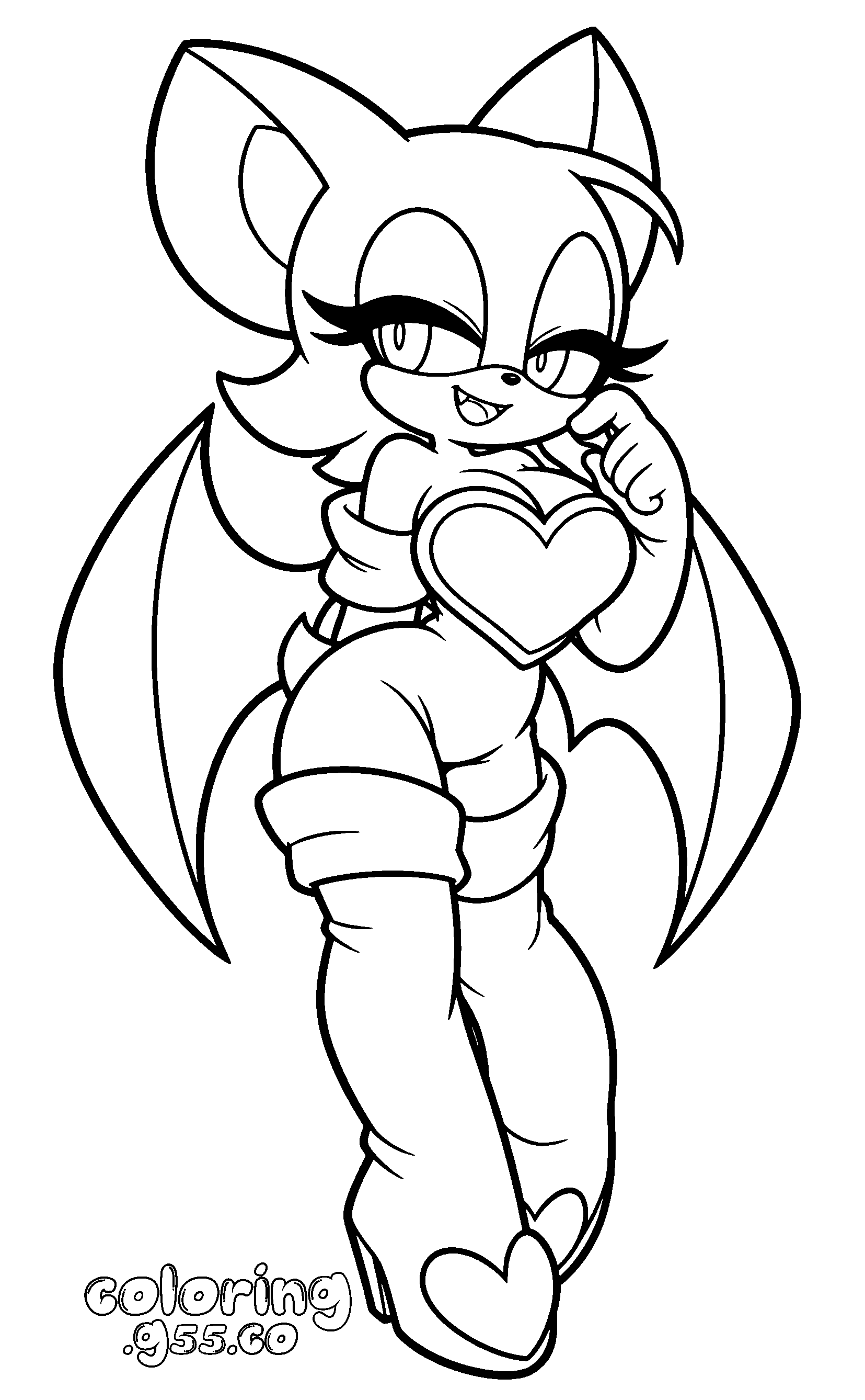 rouge the bat sonic the hedgehog line art