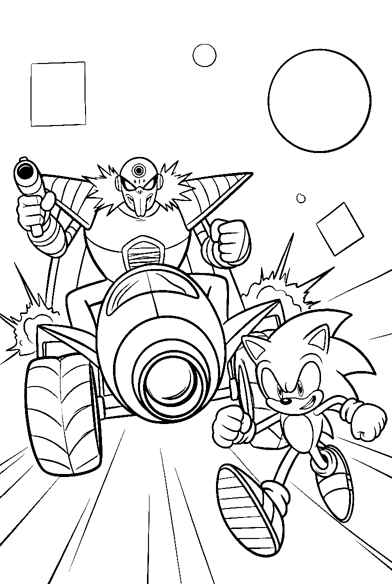sonic and doctor eggman city race line art