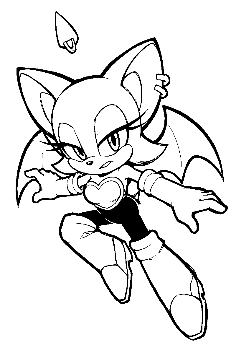 sonic rouge the bat dynamic action line art