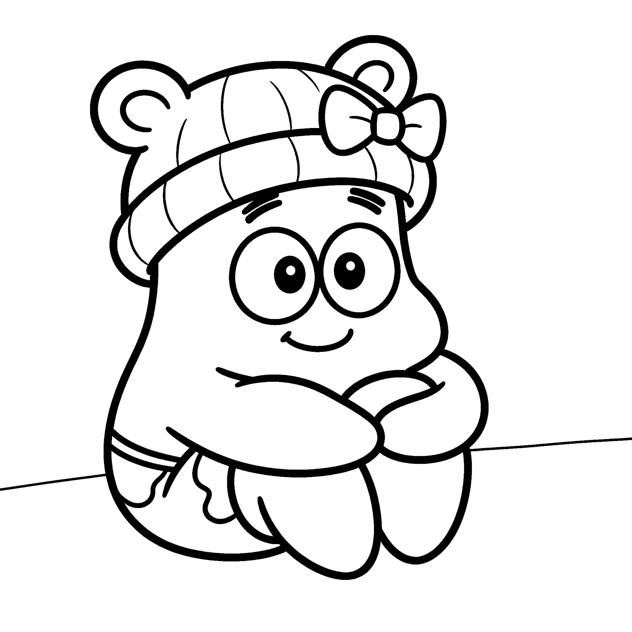 baby patrick star from spongebob squarepants kids line art