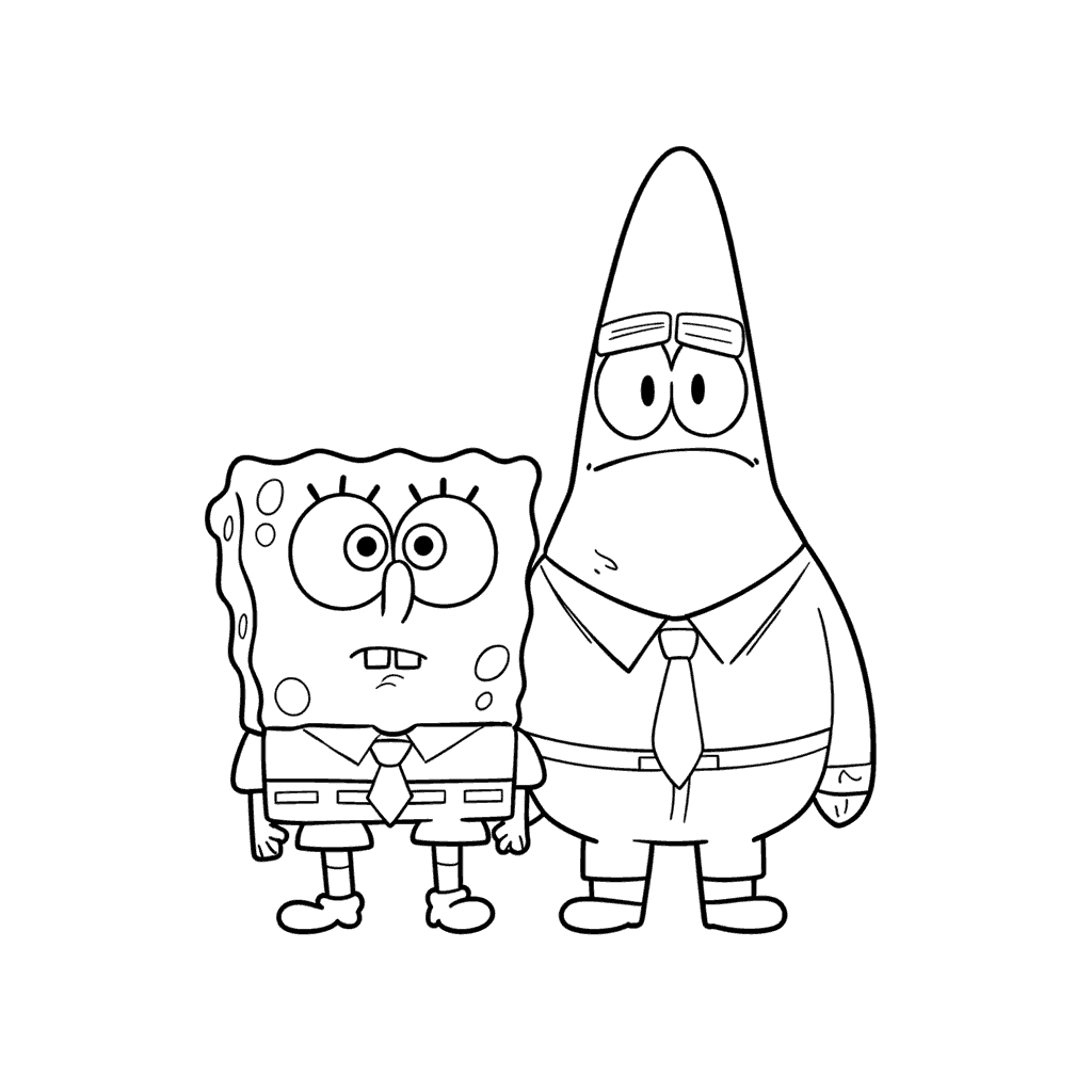 spongebob and patrick kids line art