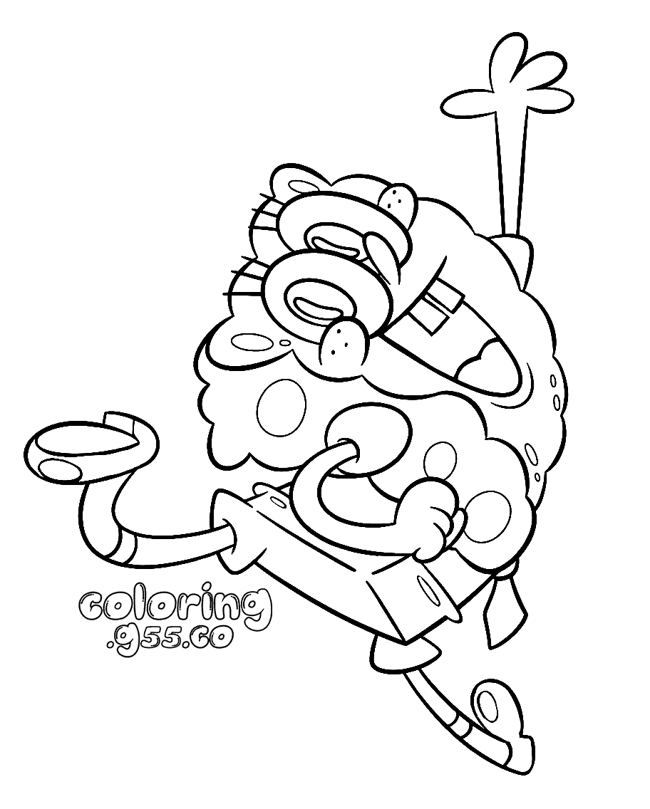 funny crazy spongebob squarepants kids line art