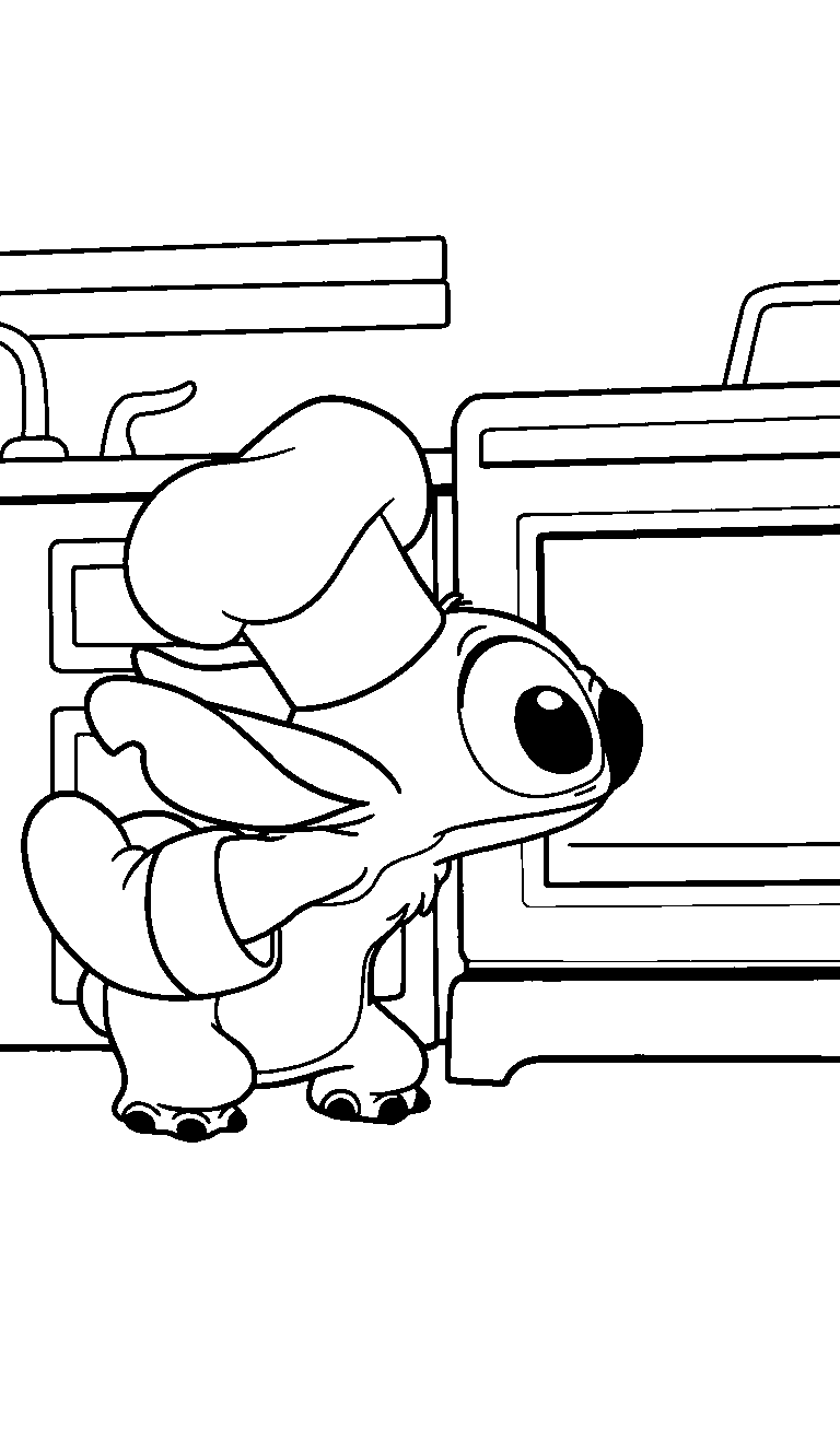 chef stitch baking kitchen line art