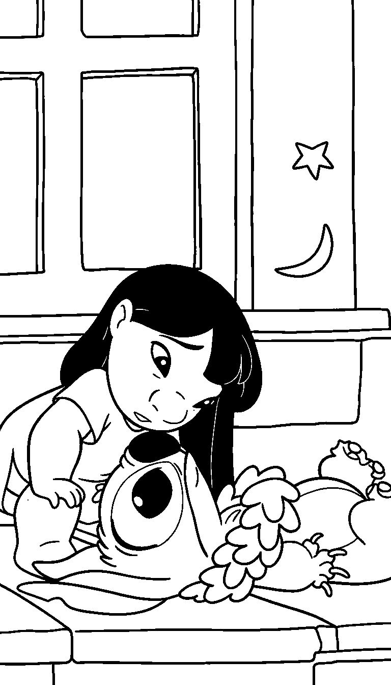 lilo and stitch bedtime line art