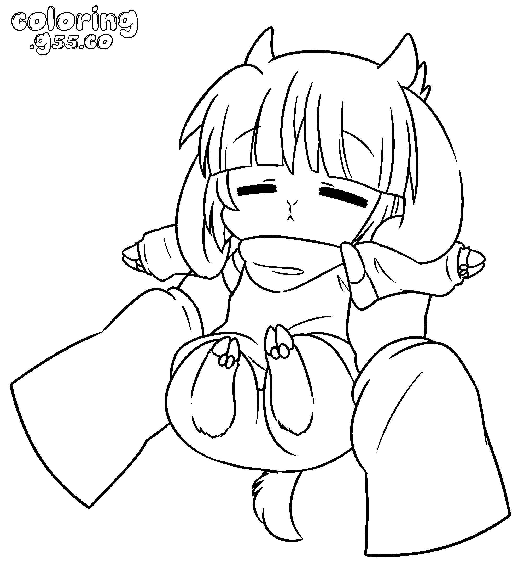 undertale chibi frisk horns cute line art