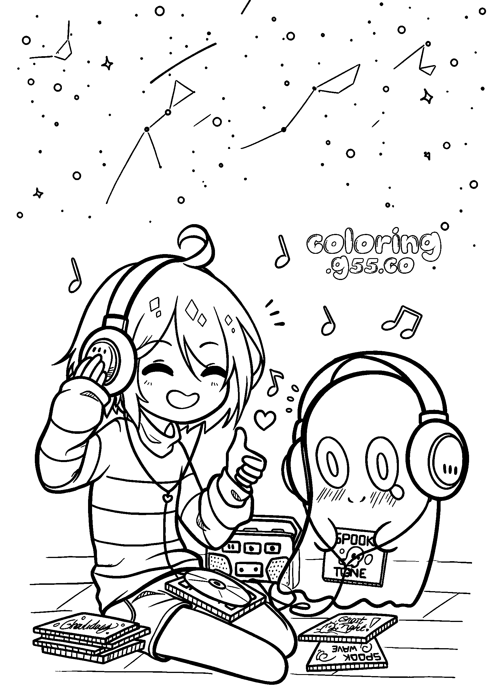 undertale frisk napstablook line art