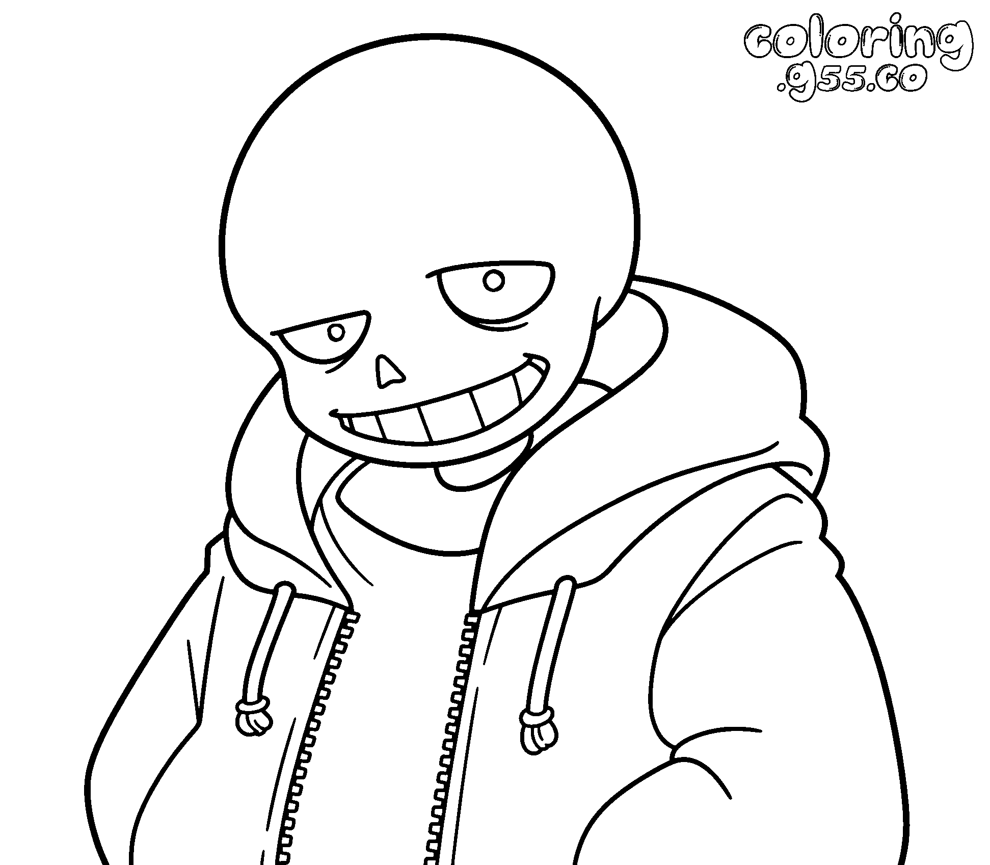undertale sans hoodie portrait line art