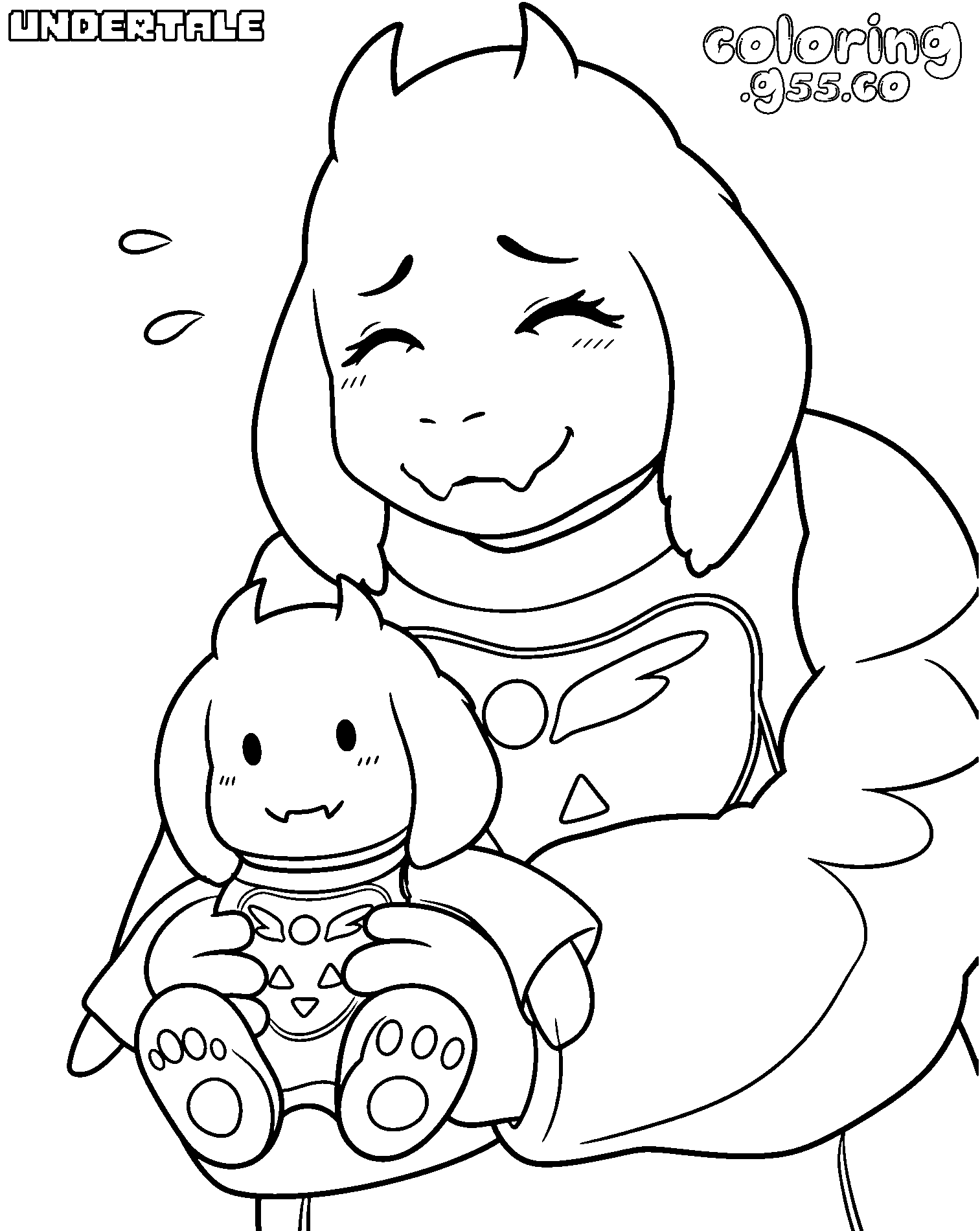 undertale toriel asriel plush line art