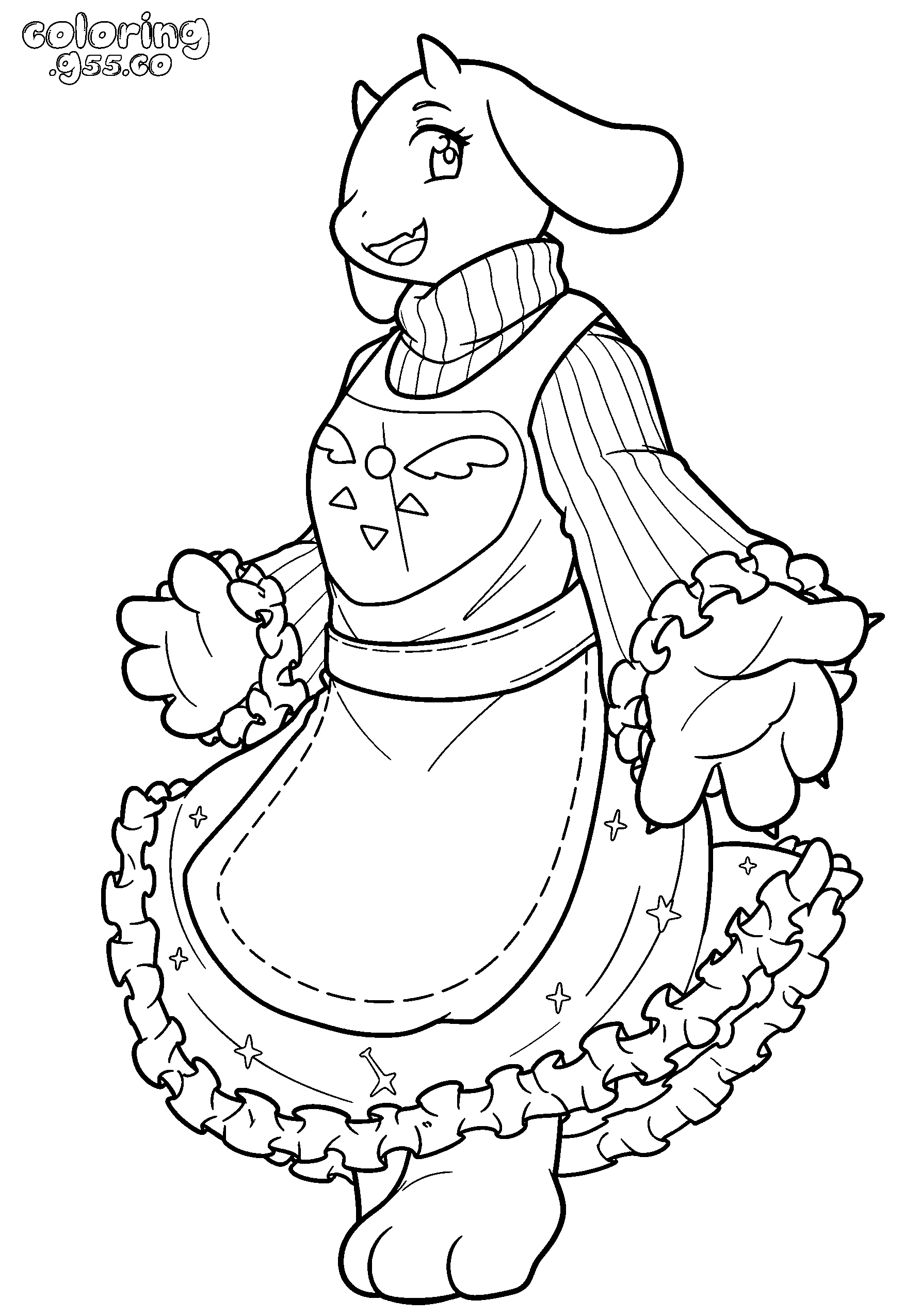 undertale toriel cozy sweater line art