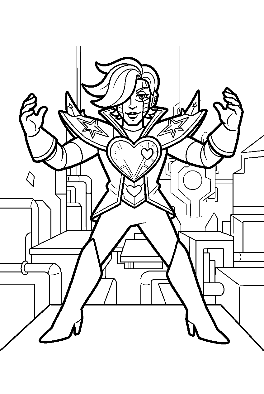 undertale mettaton neo posing in the core line art