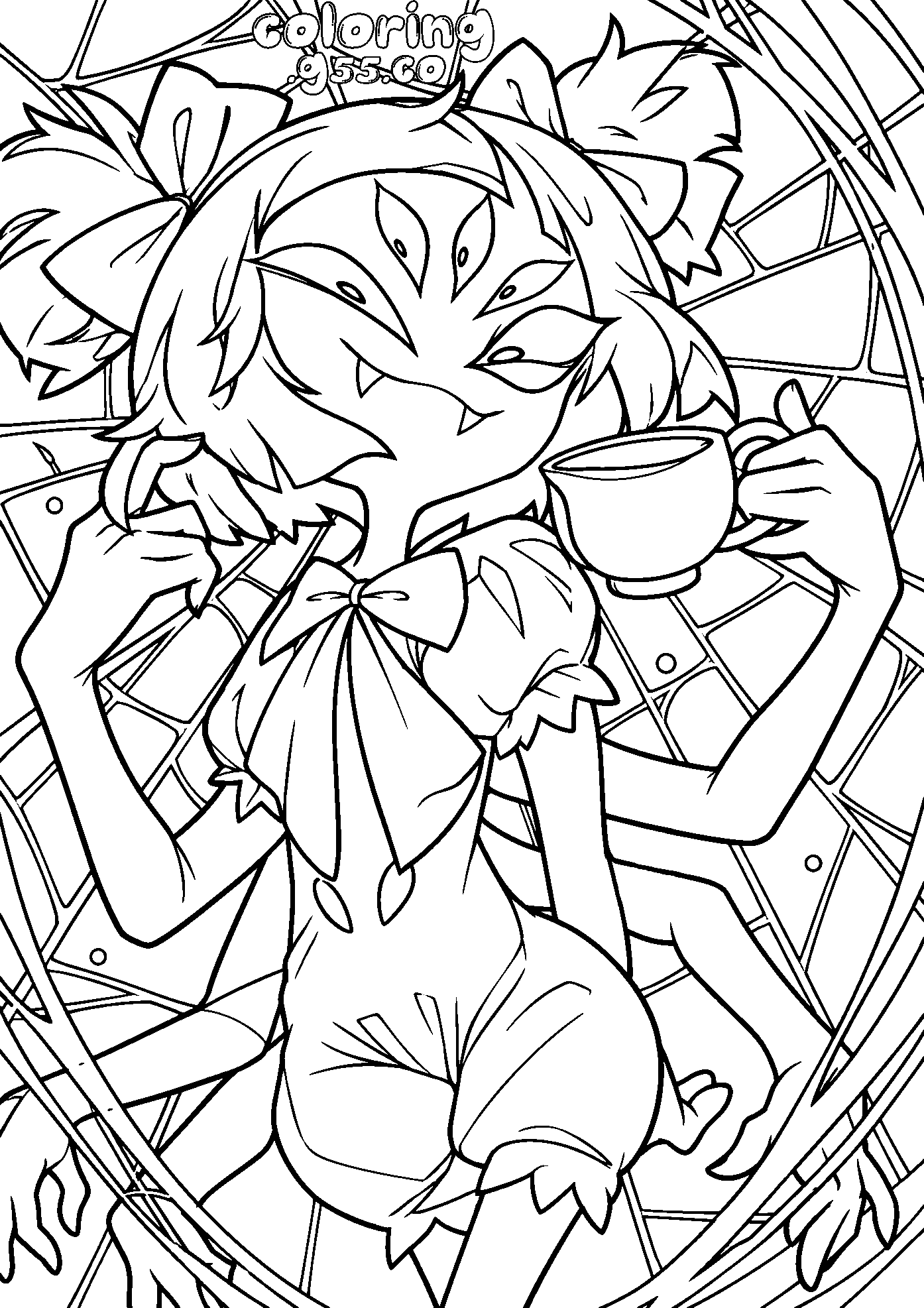 undertale muffet teacup line art
