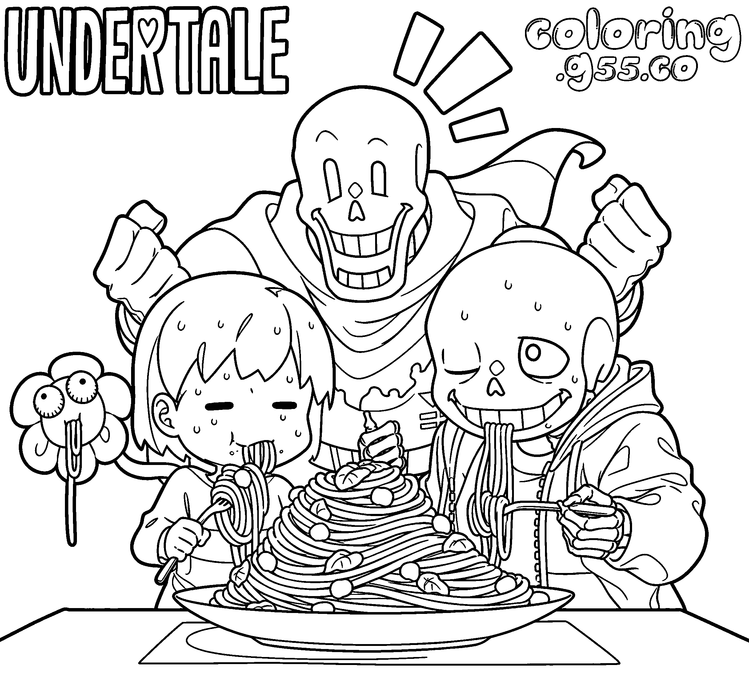 undertale papyrus spaghetti line art