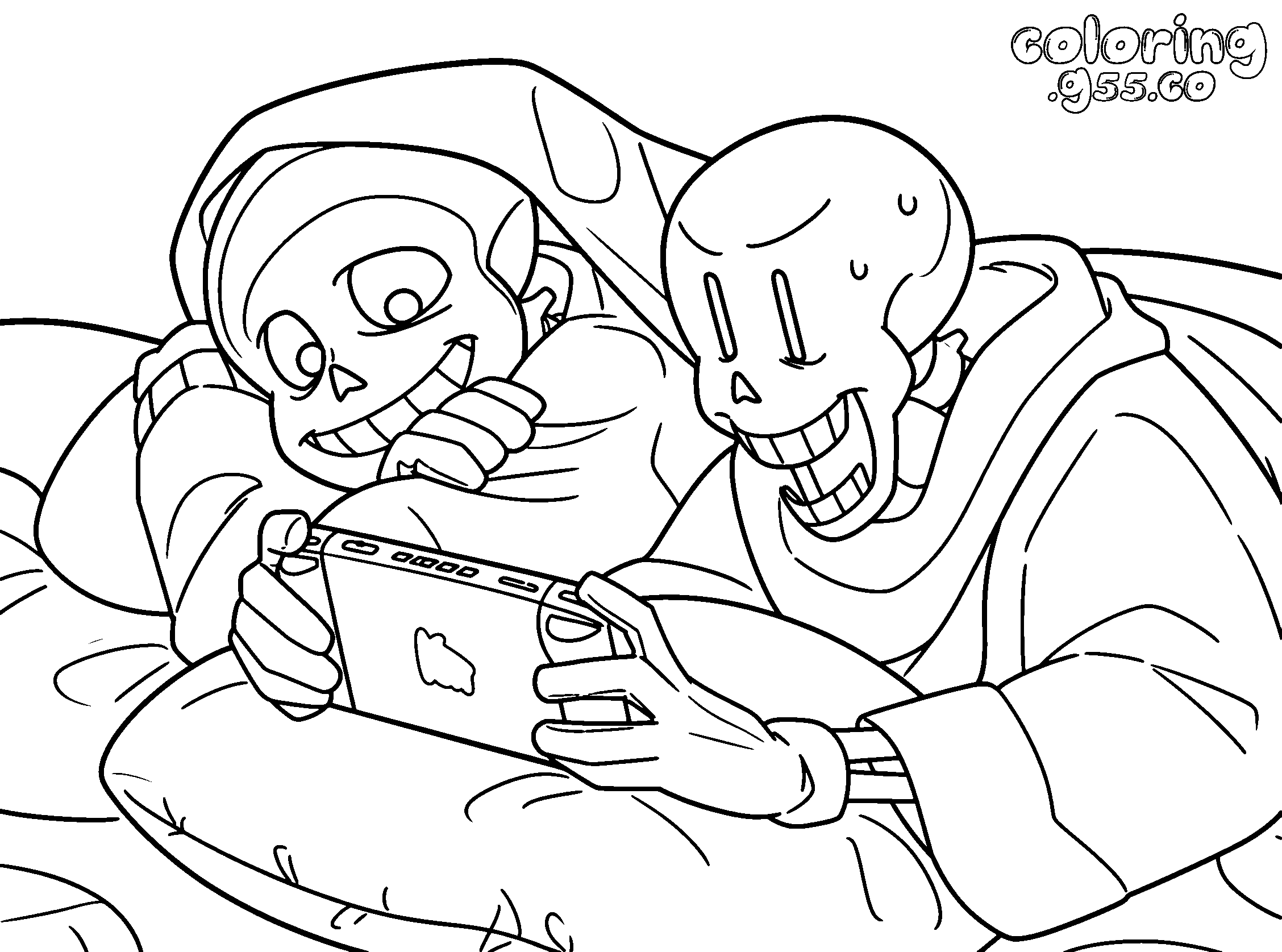 undertale sans and papyrus gaming line art