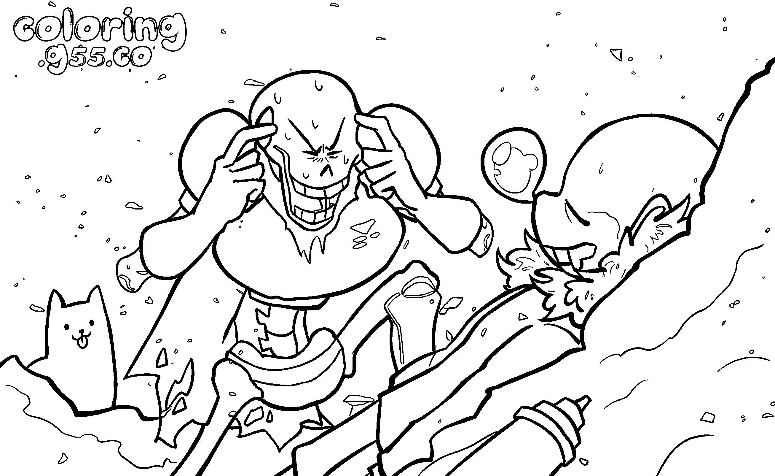 undertale think papyrus meme line art