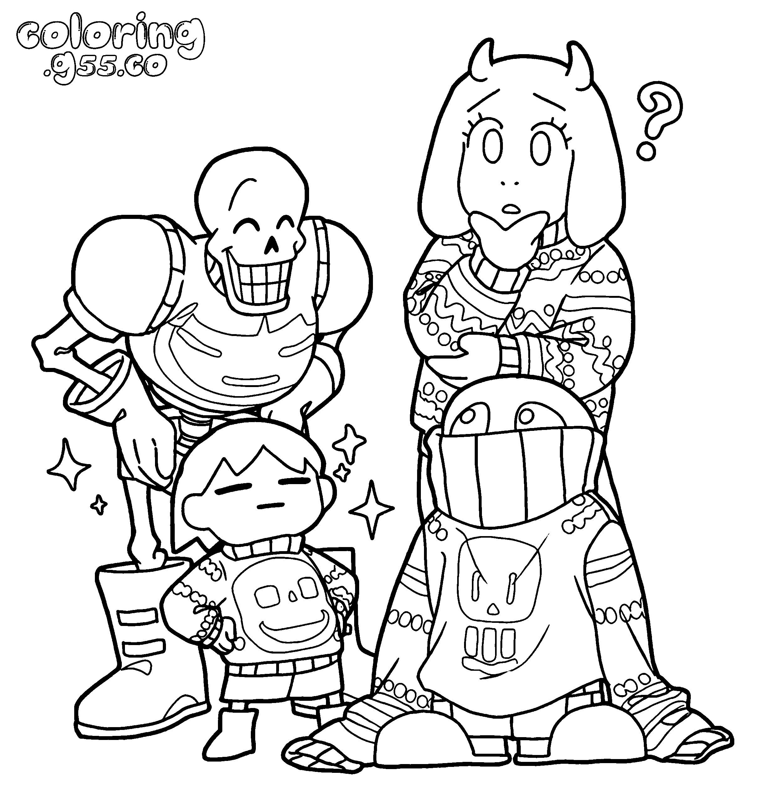 undertale winter sweaters line art