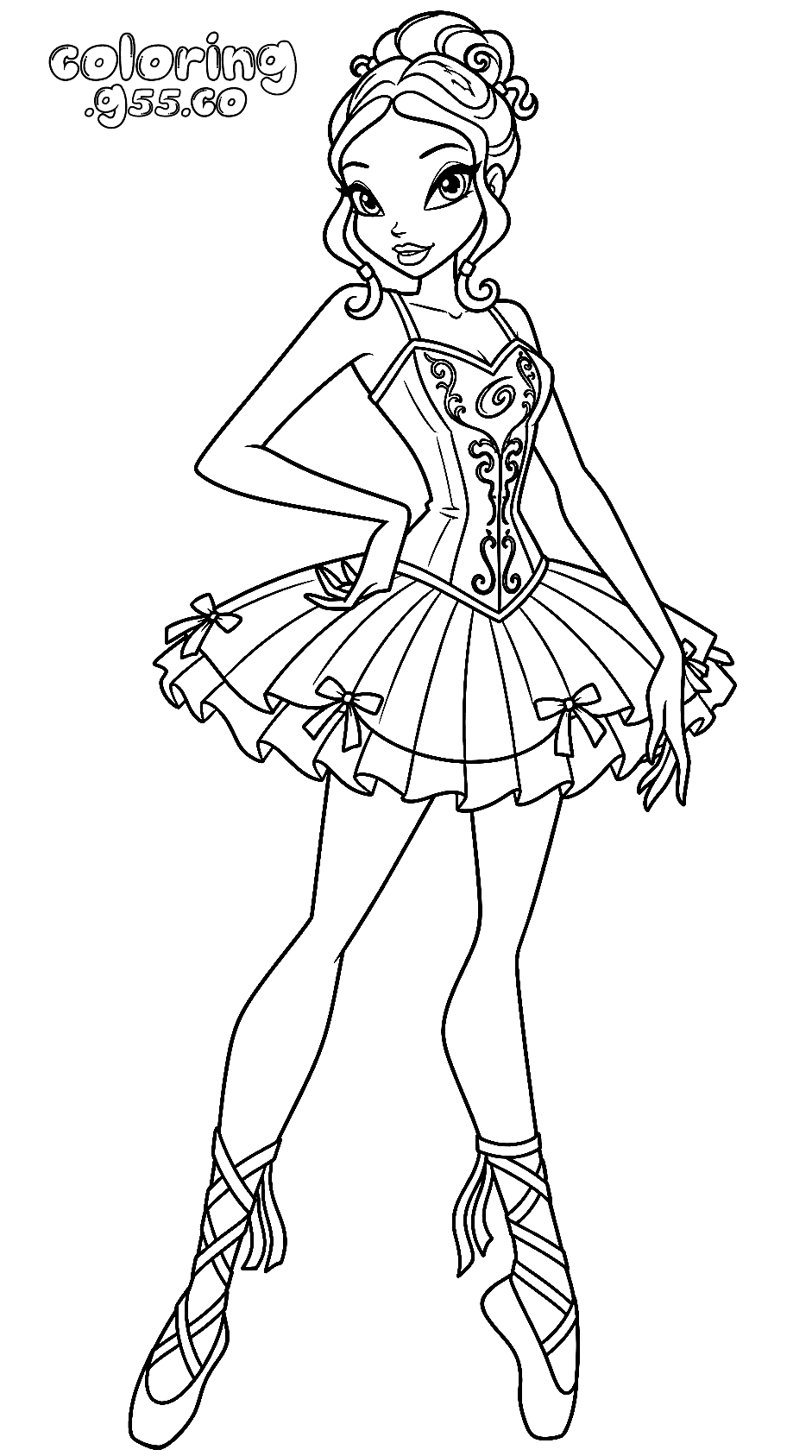 winx club aisha ballerina line art for kids