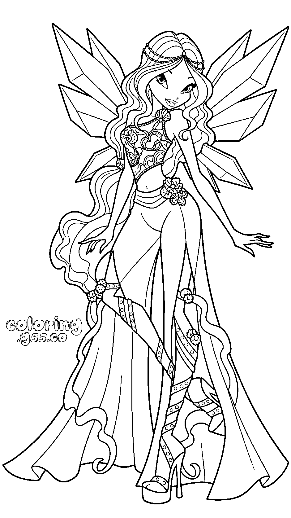 winx club aisha harmonix line art for kids