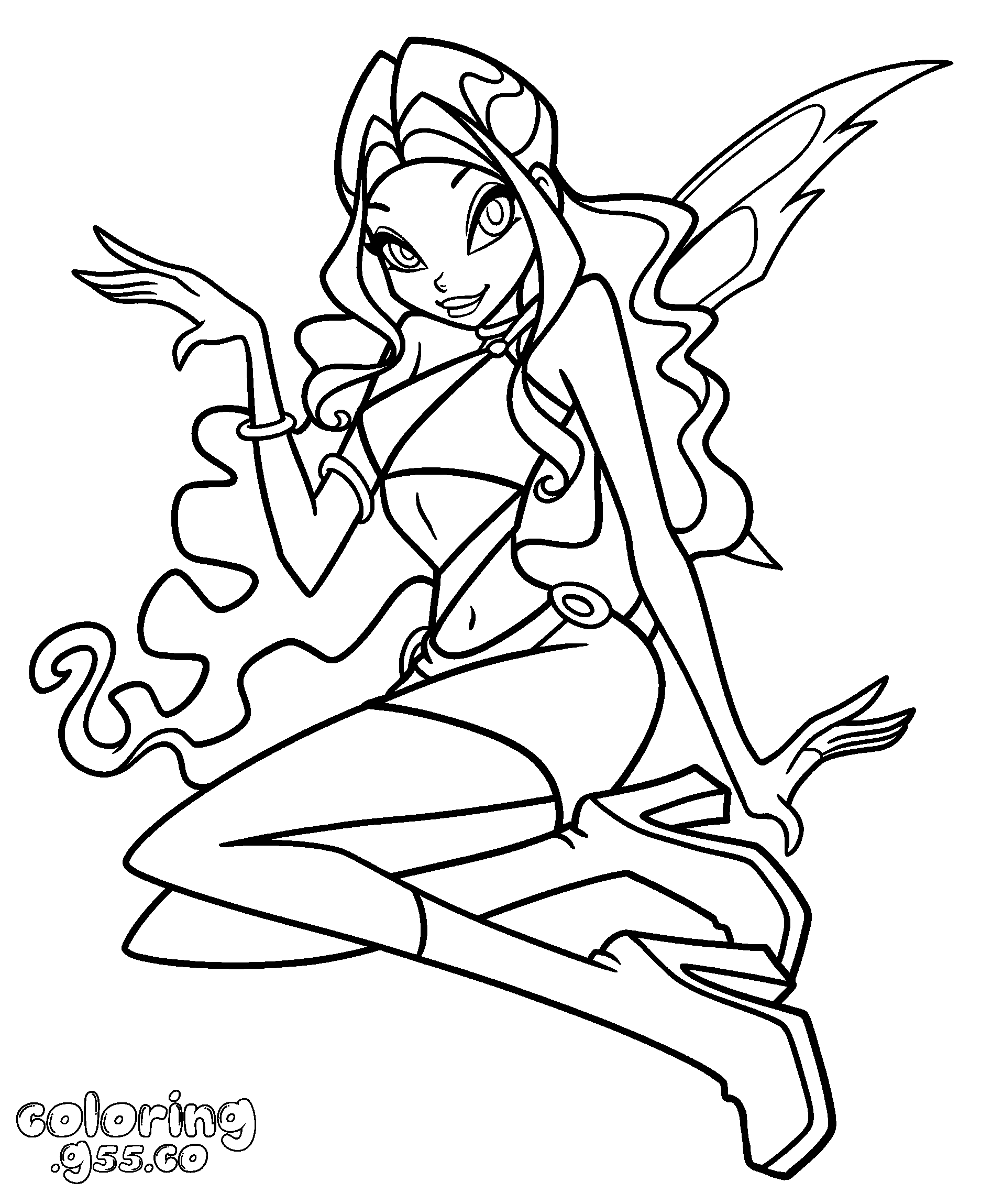 winx club aisha magic wings transformation line arts for kids