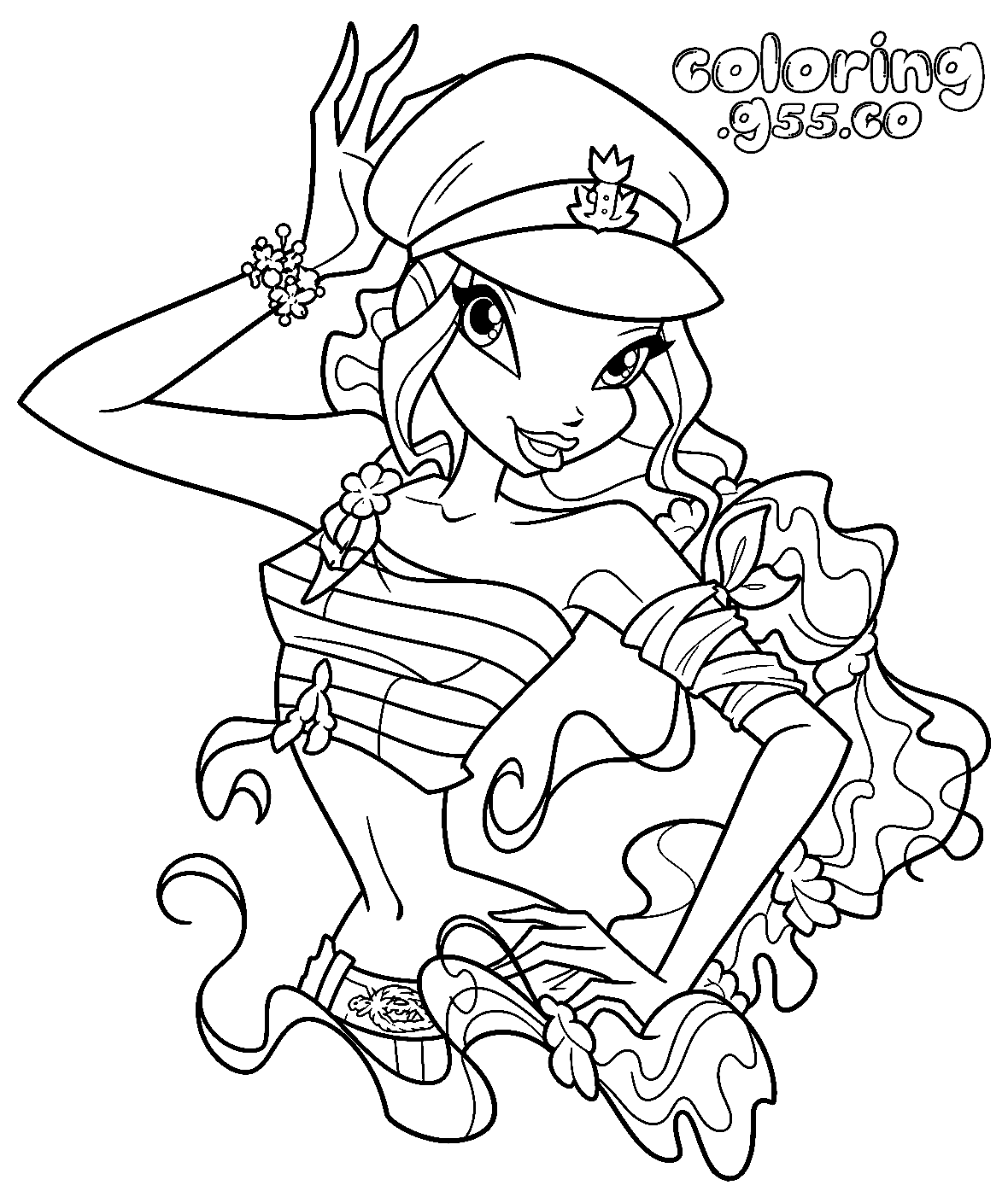 winx club aisha sailor cap summer beach outfit line arts for kids