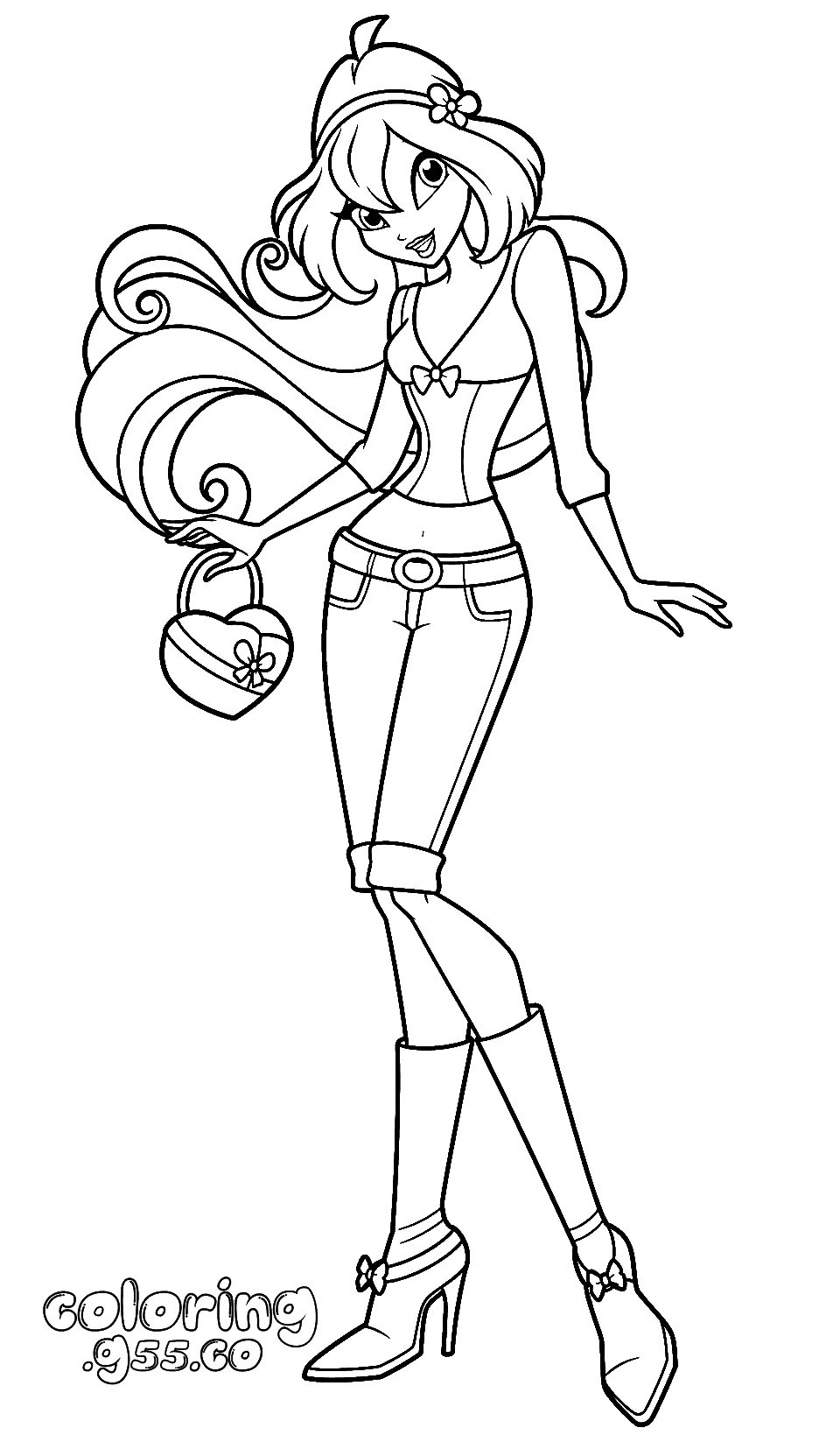 winx bloom heart bag fashion line art for kids