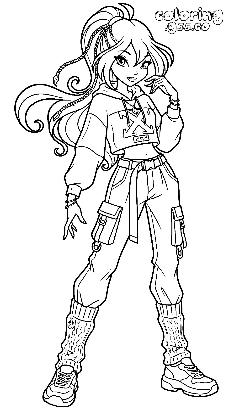 winx bloom streetwear fashion line art for kids