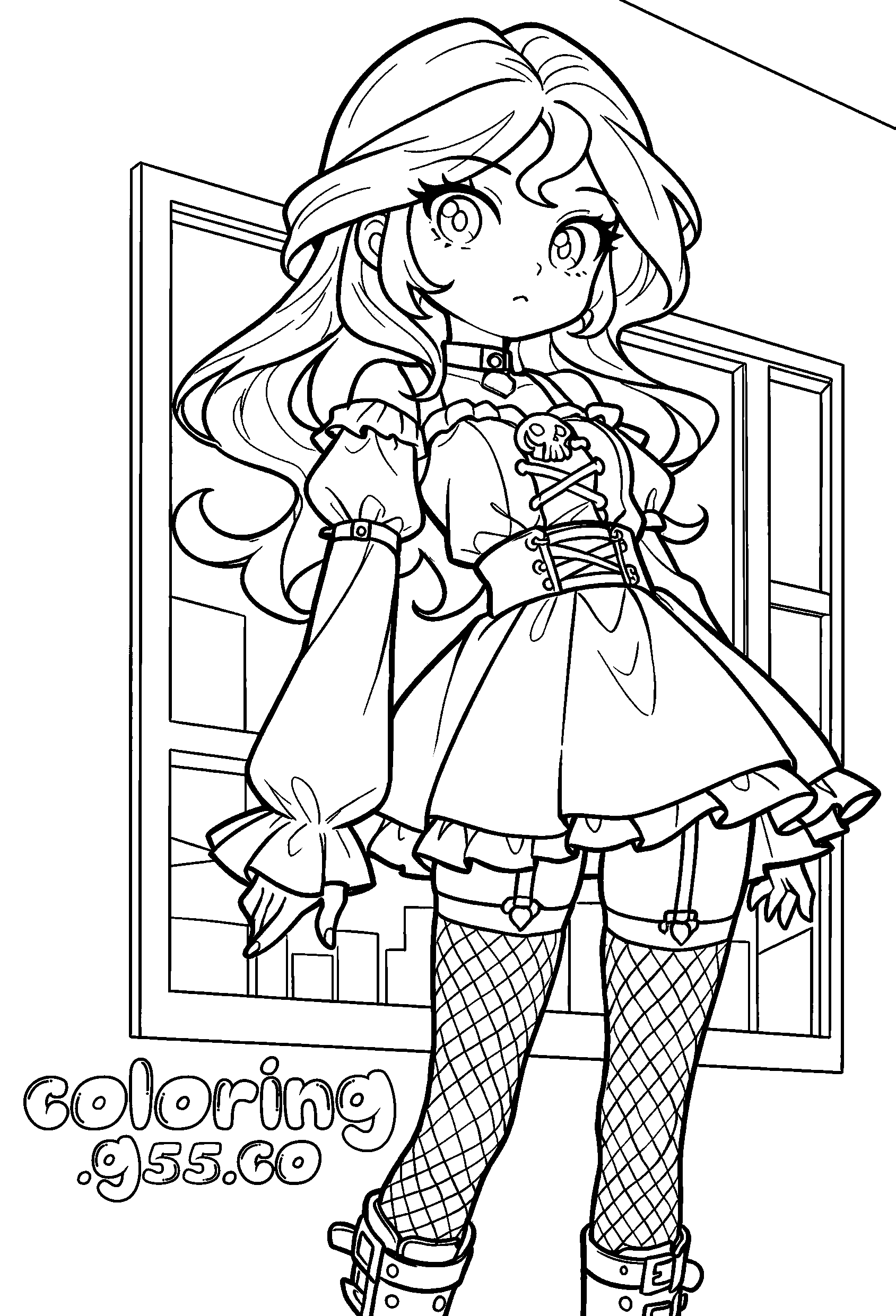 winx club bloom anime goth style line arts for kids