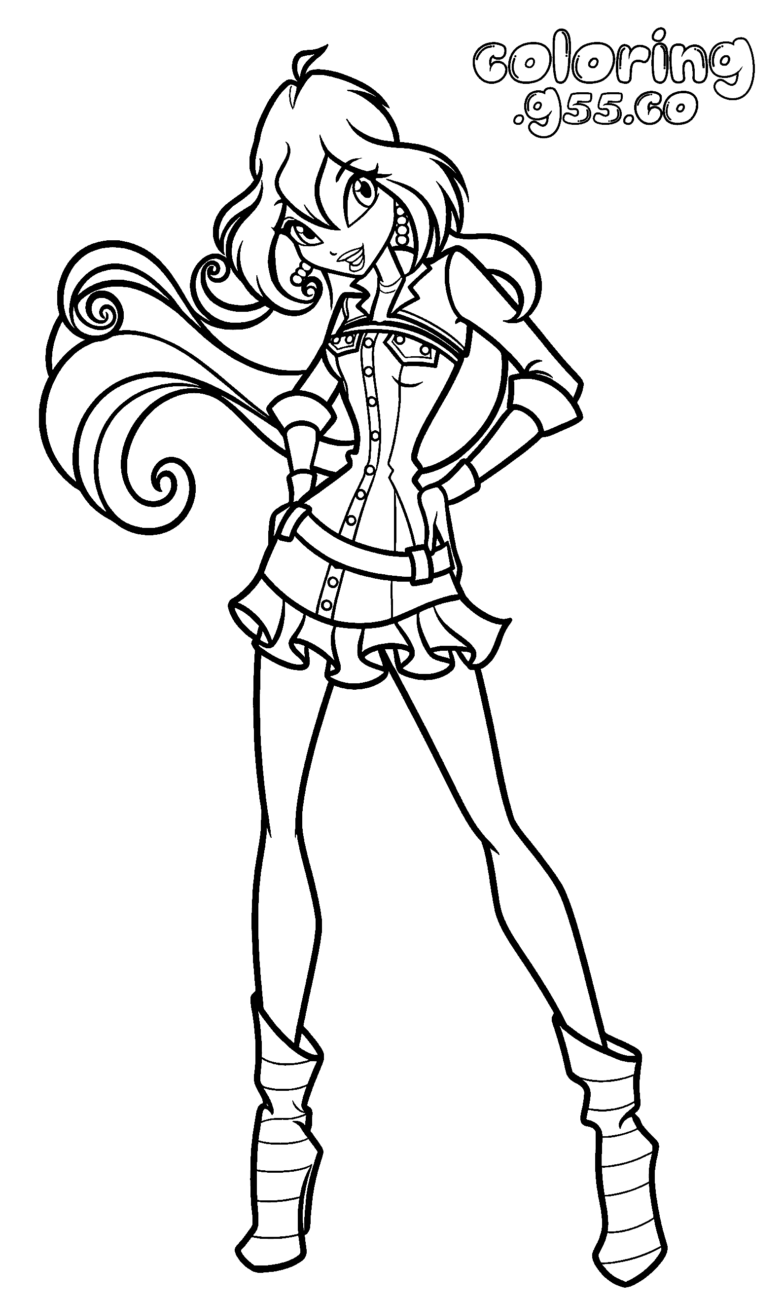 winx club bloom denim jacket and ruffled skirt outfit line arts for kids