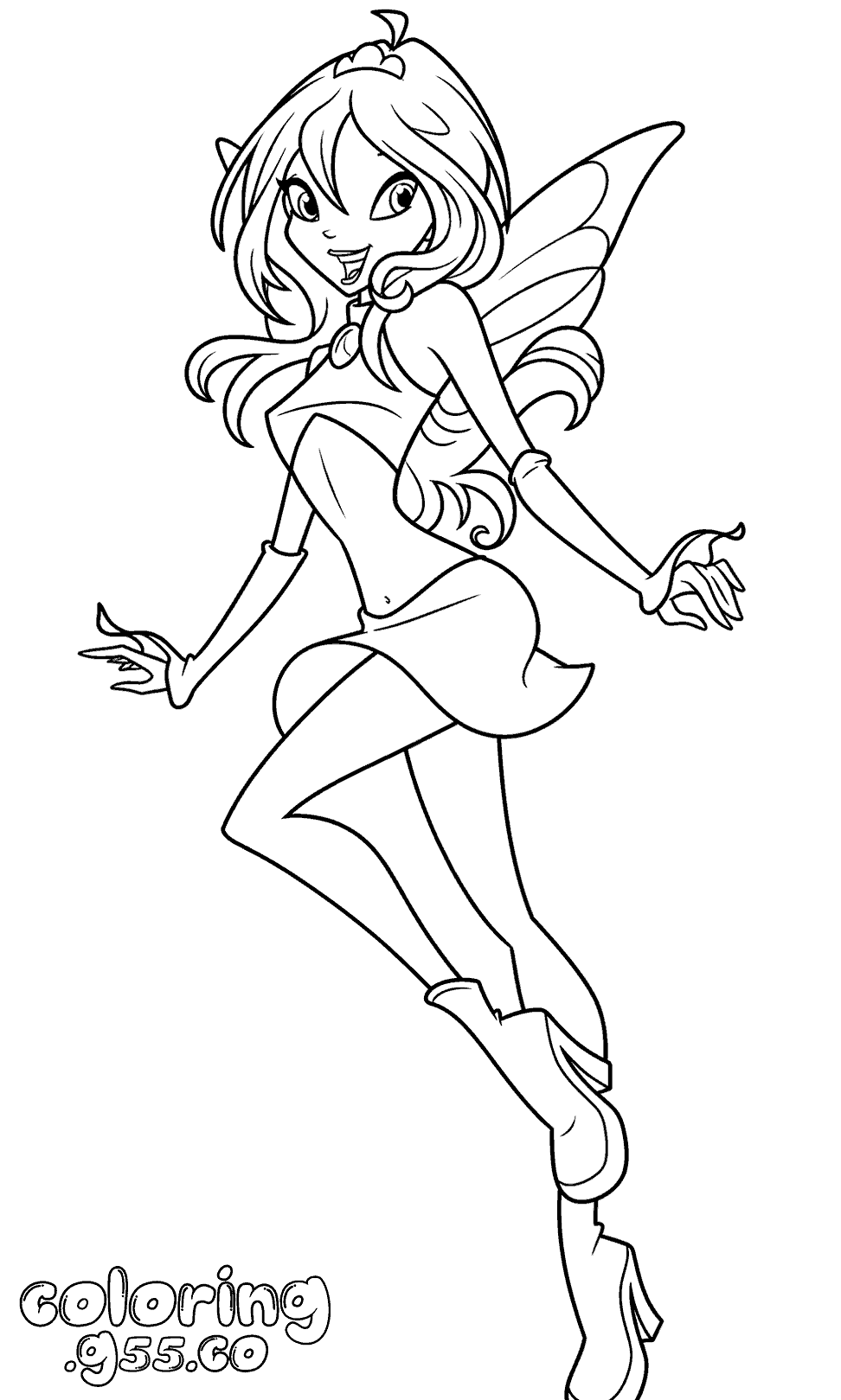 winx club bloom fairy transformation line art