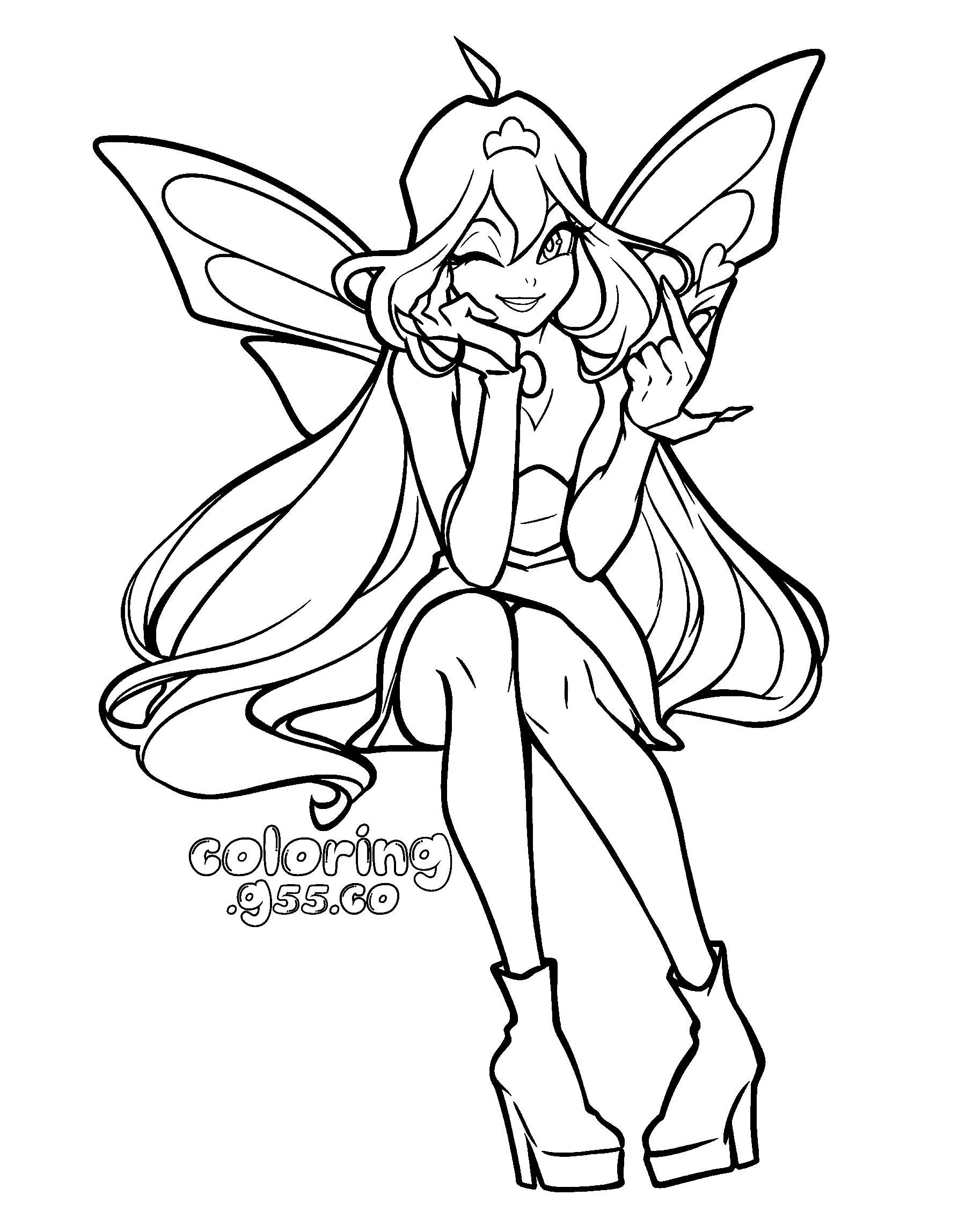 winx club bloom playful wink line arts for kids