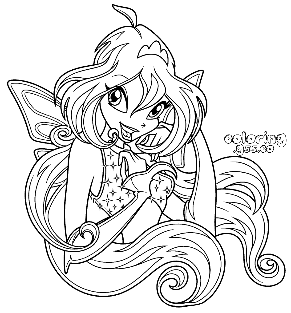 winx club bloom sparkle magic transformation line arts for kids
