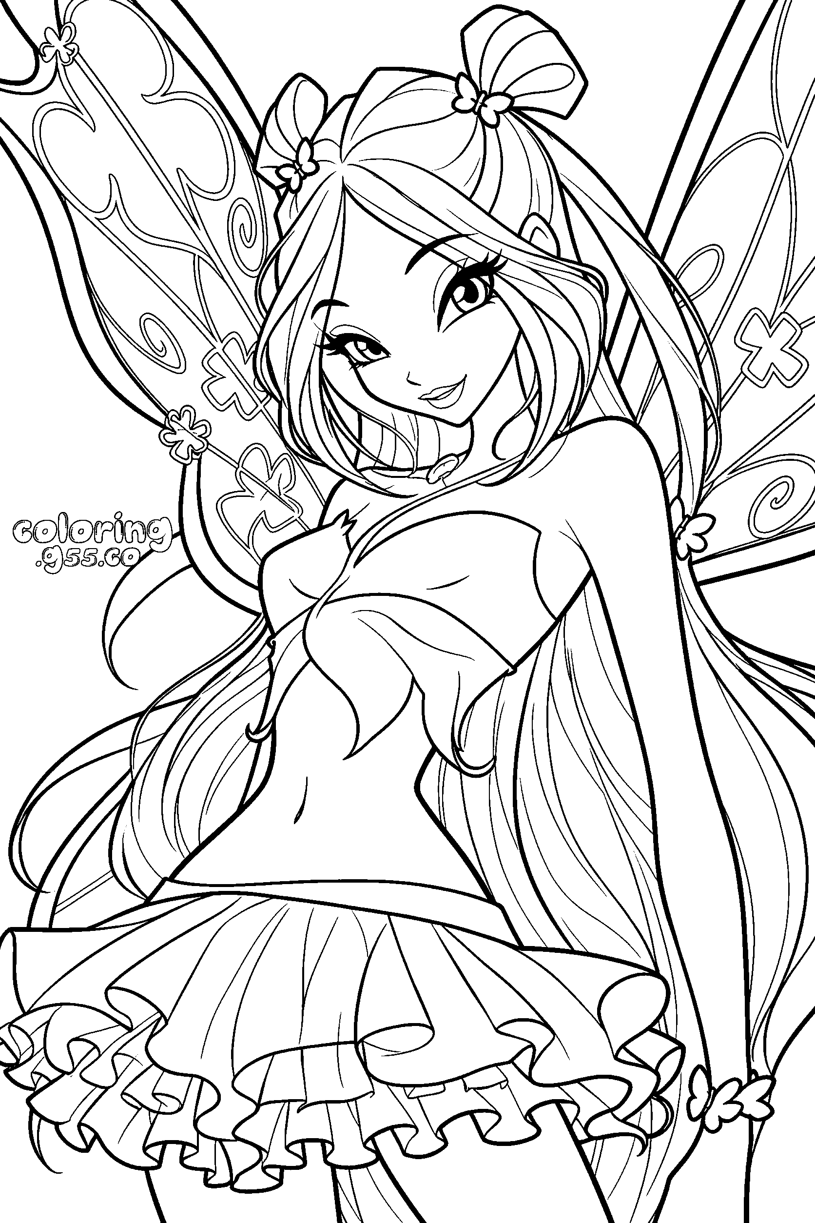 winx club flora believix fairy line art for kids