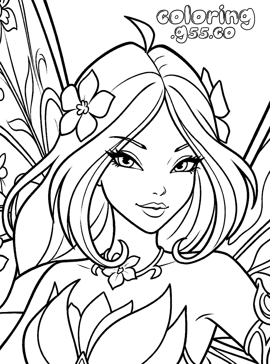 winx club flora line art fairy sheets for kids