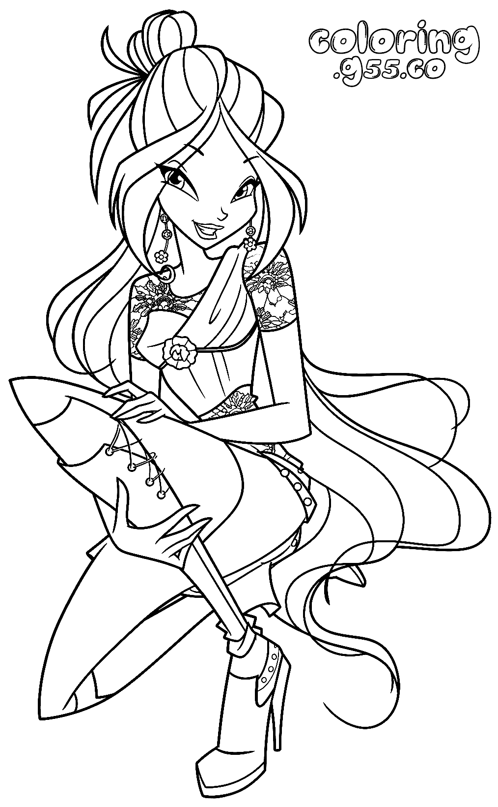winx club flora lace fashion line art