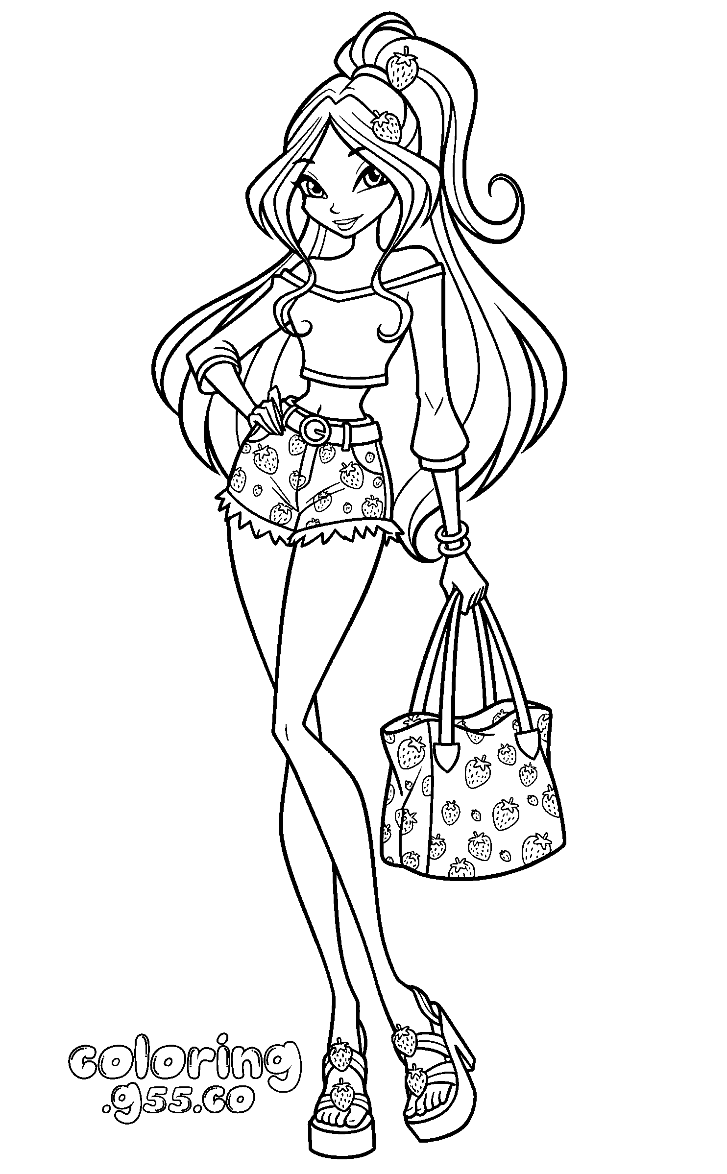 winx club flora strawberry fashion line art