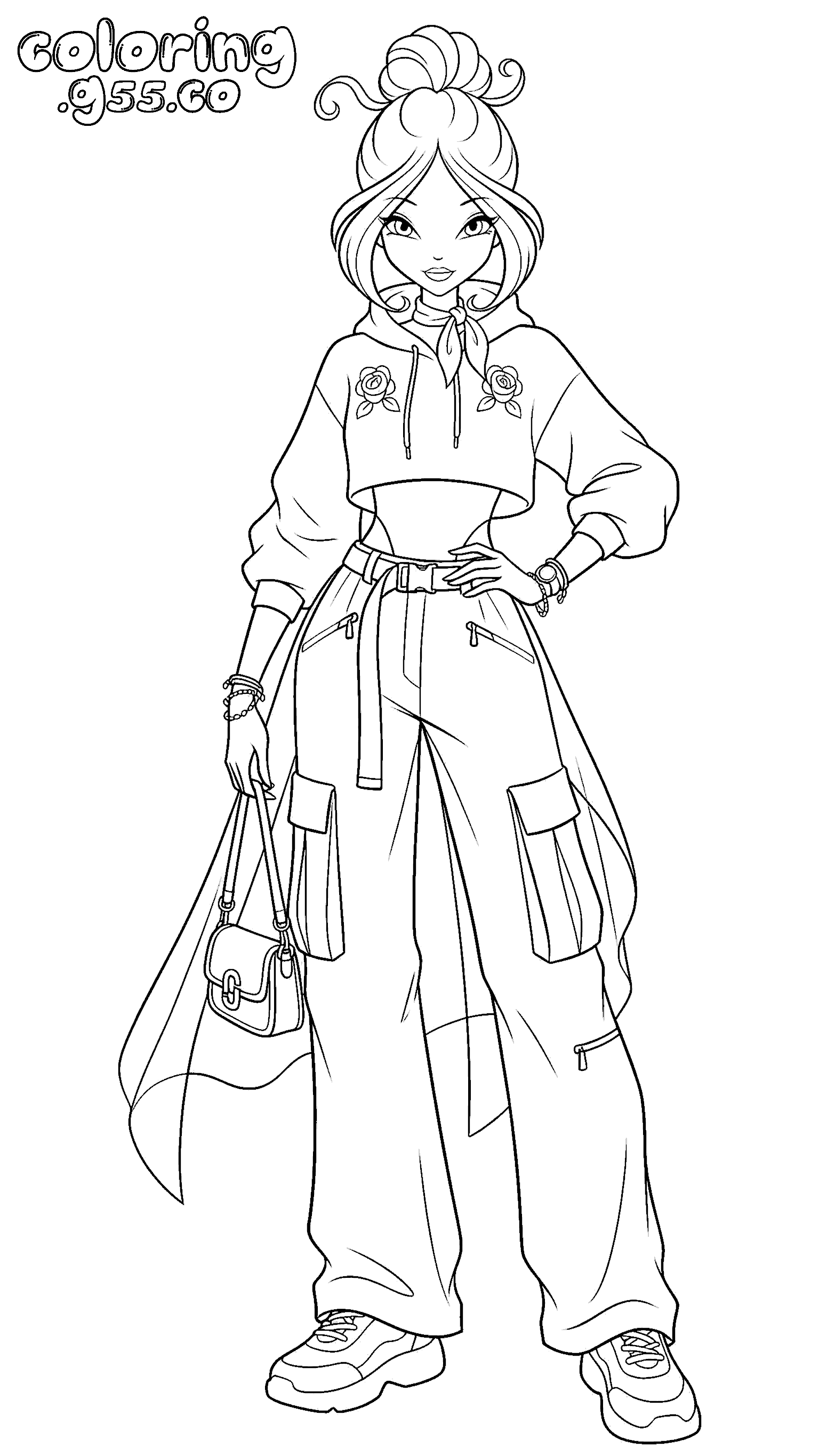 winx club flora streetwear line art