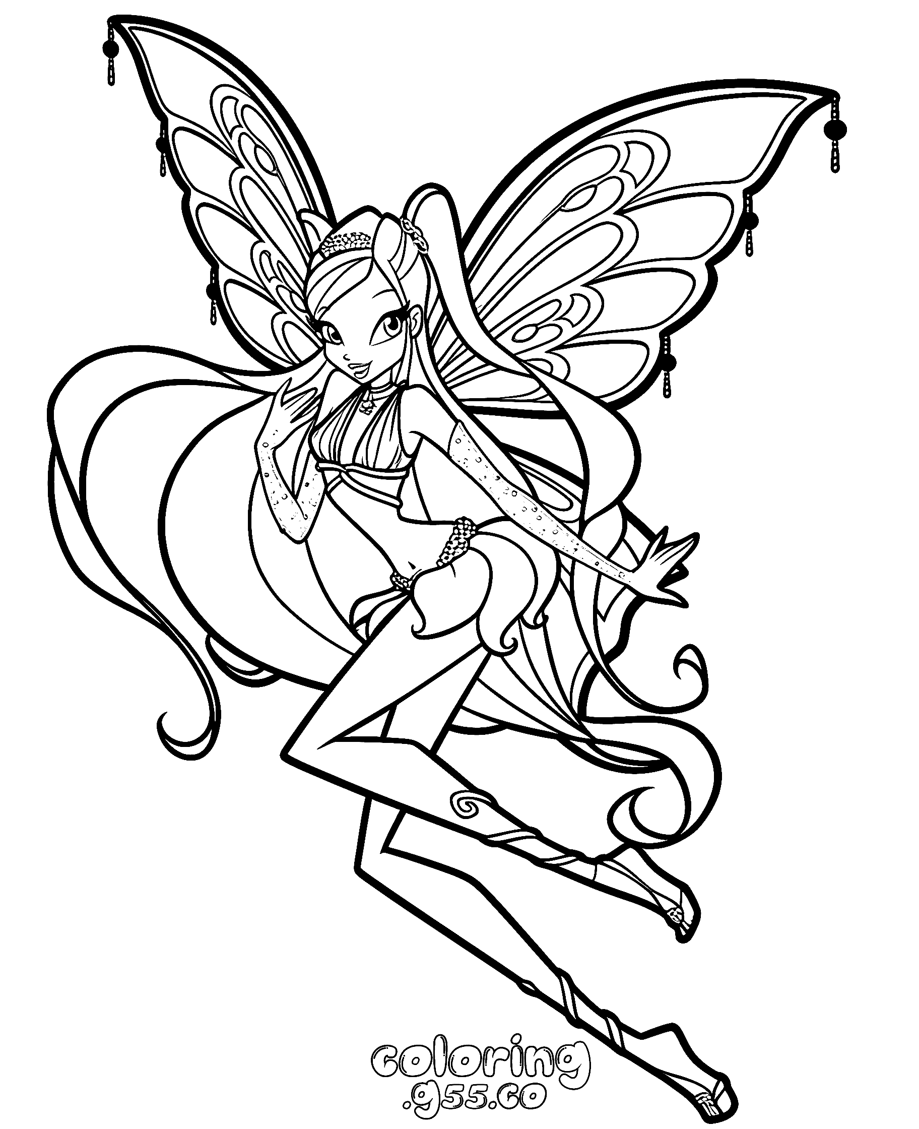 winx club flora enchantix transformation line arts for kids